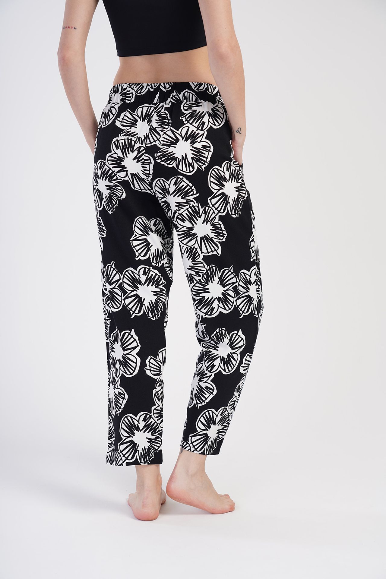 YAKE Rahat Düz Paça Pijama Altı 4