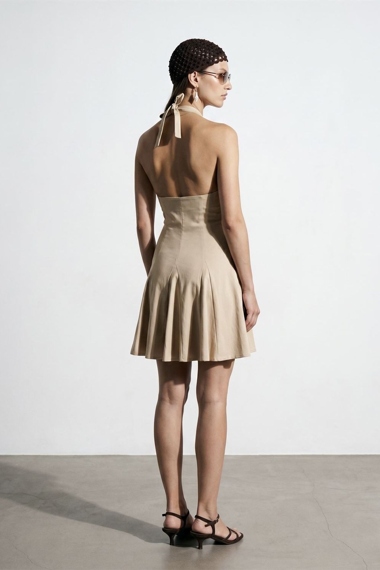 DILVIN Halter Neck Skater Mini Dress 3