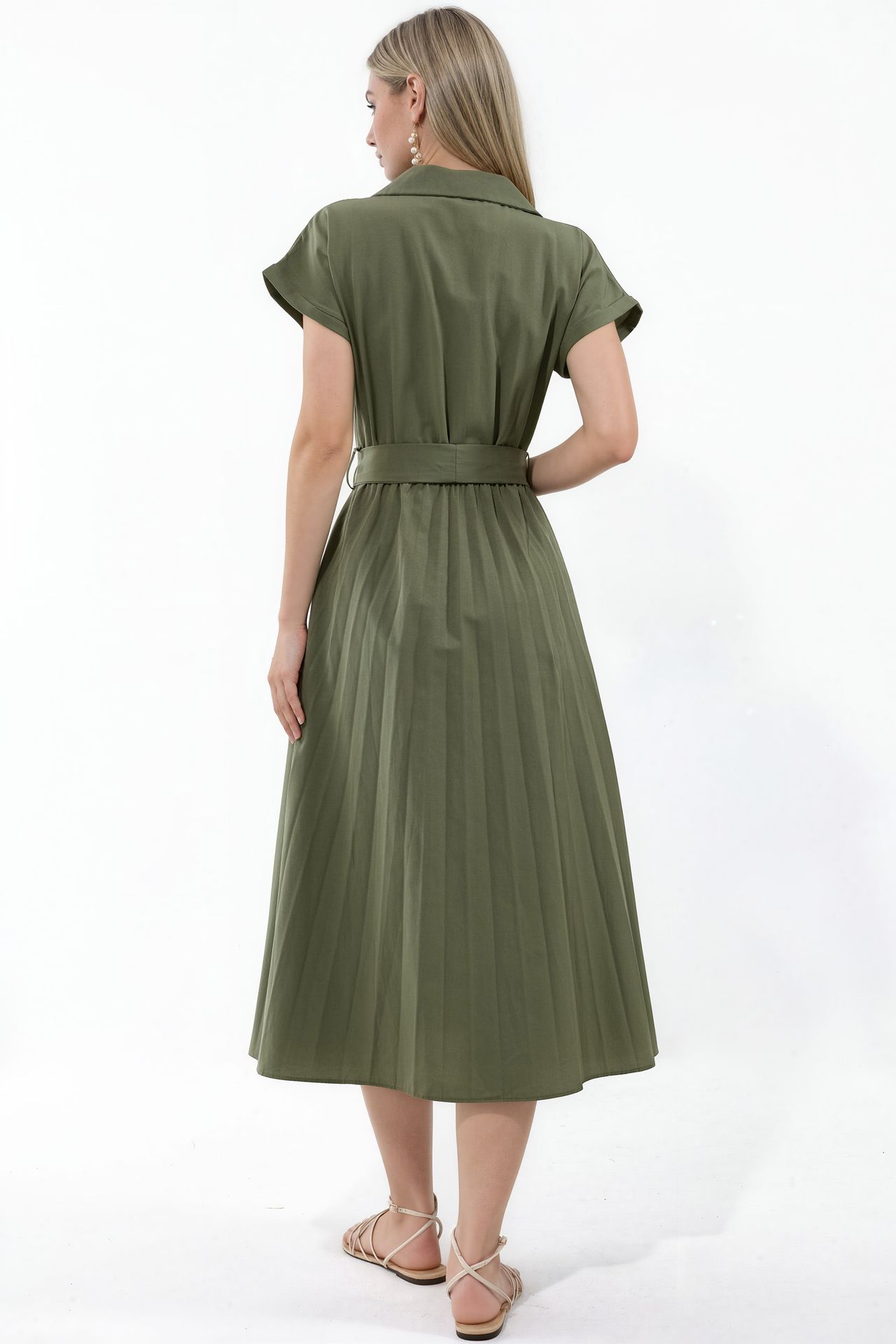 BUSEM Belted Wrap Midi Dress 3