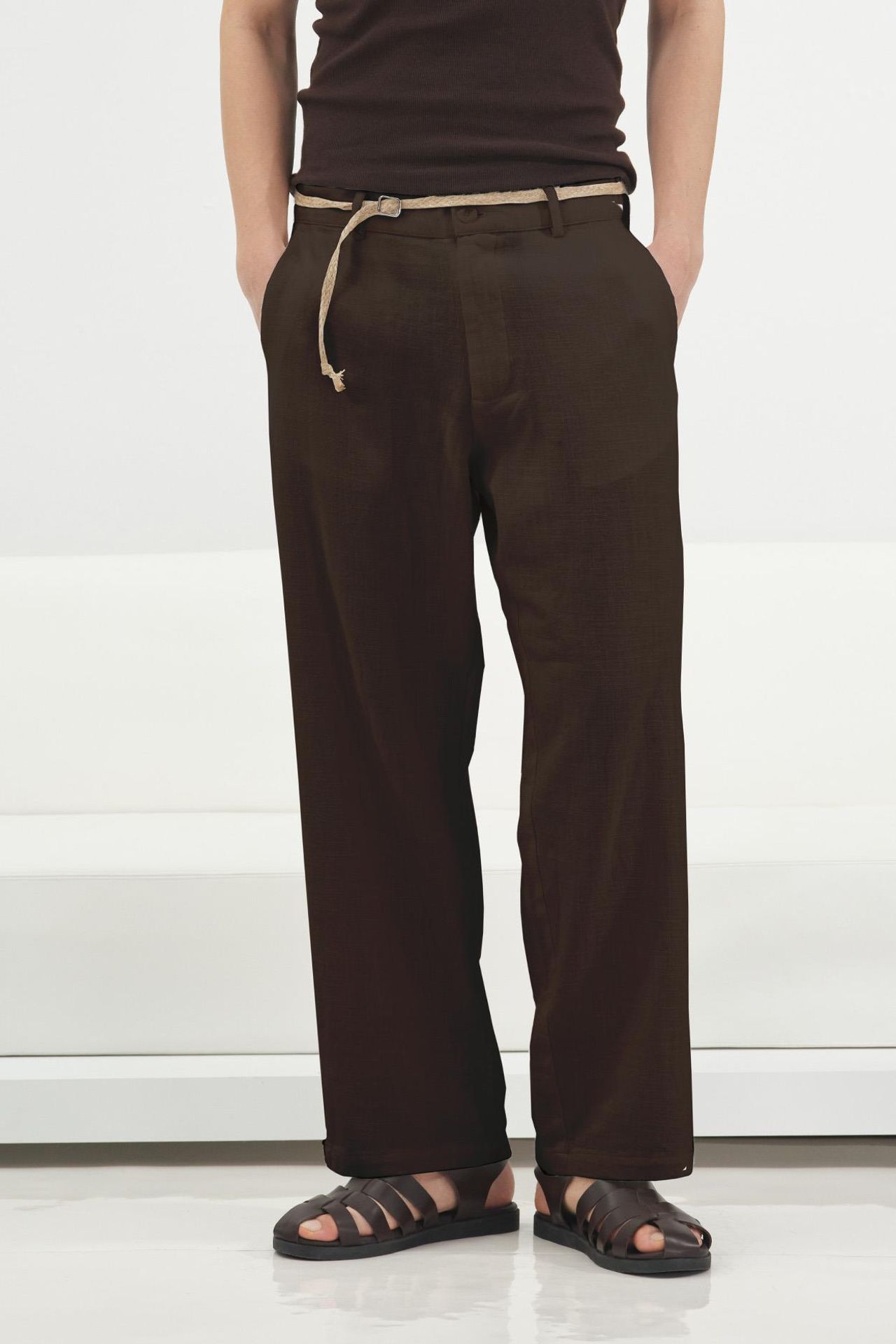 GIESTO Men's Cotton Linen Suit Pants 1