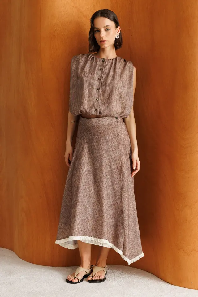 MIXRAY Linen Cotton Two-Piece Coord