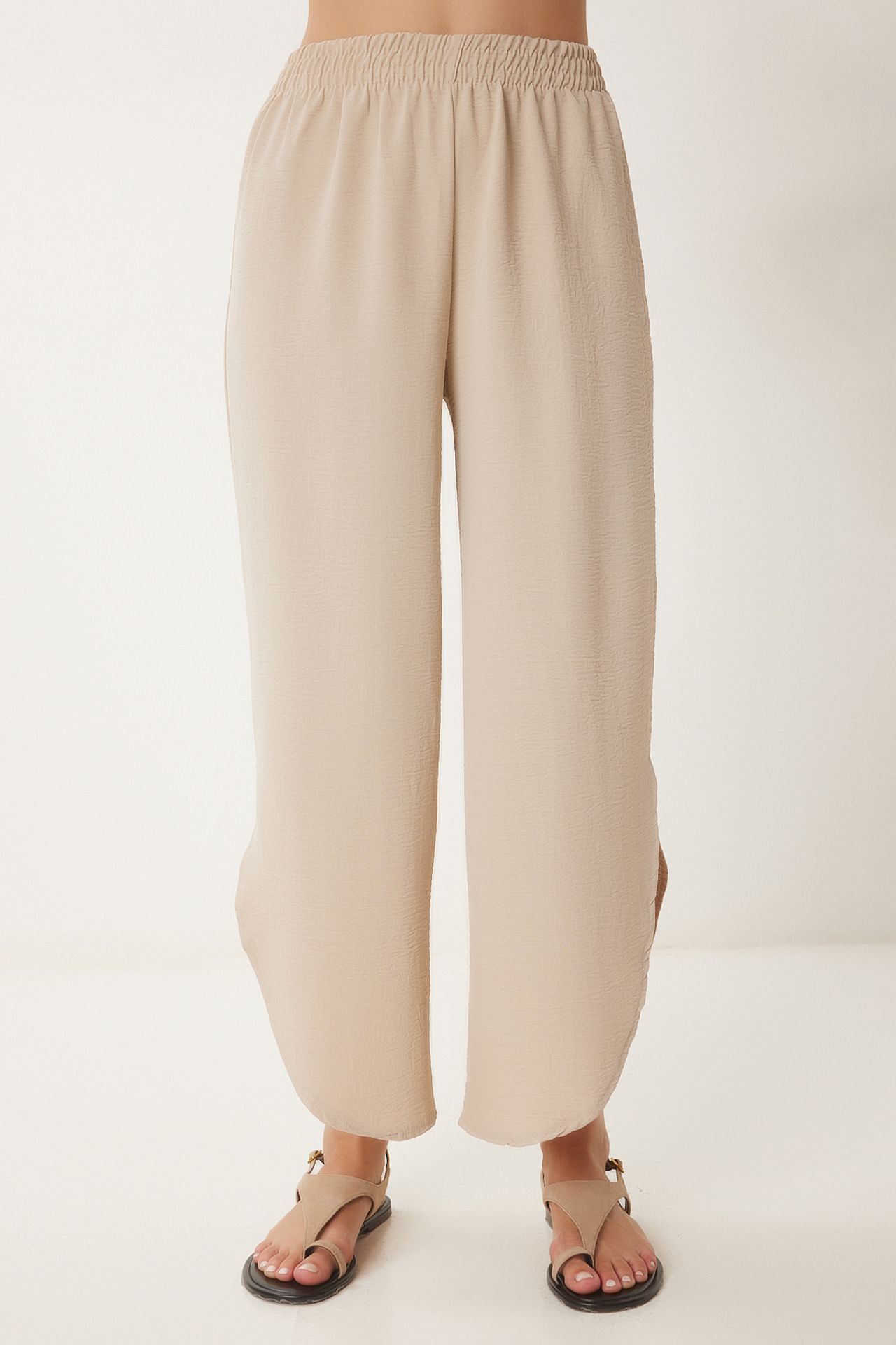 ISTANBUL Wide Leg Textured Pull-On Trousers 5