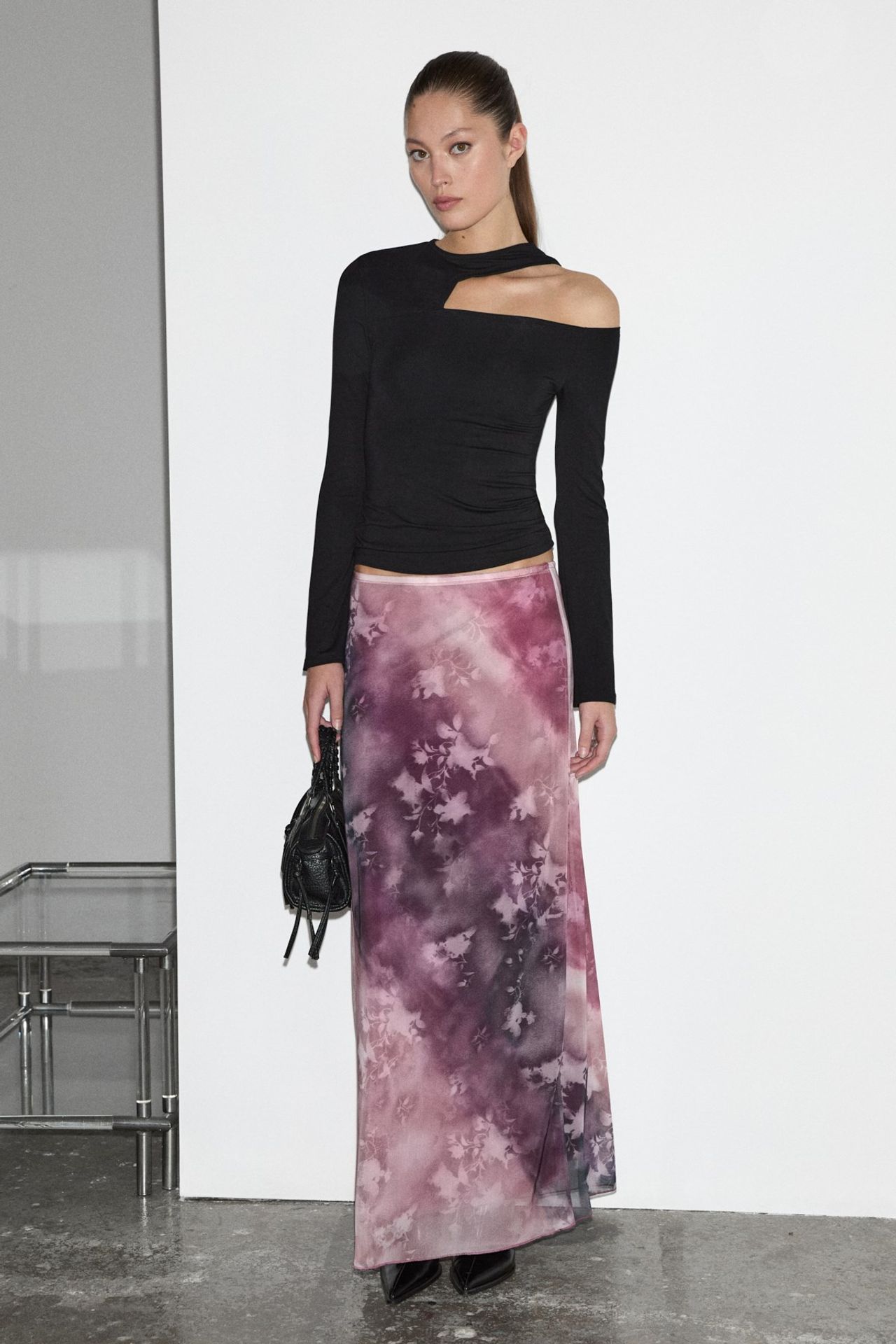 GRIMELANGE High Waist Leopard Maxi Skirt 1