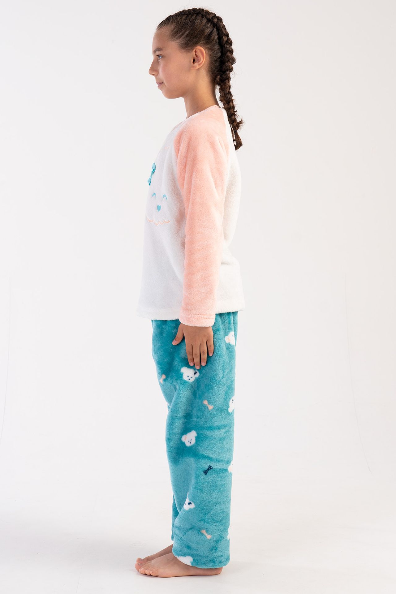YAKE Rahat Desenli 2 Parçalı Pijama Takımı 4