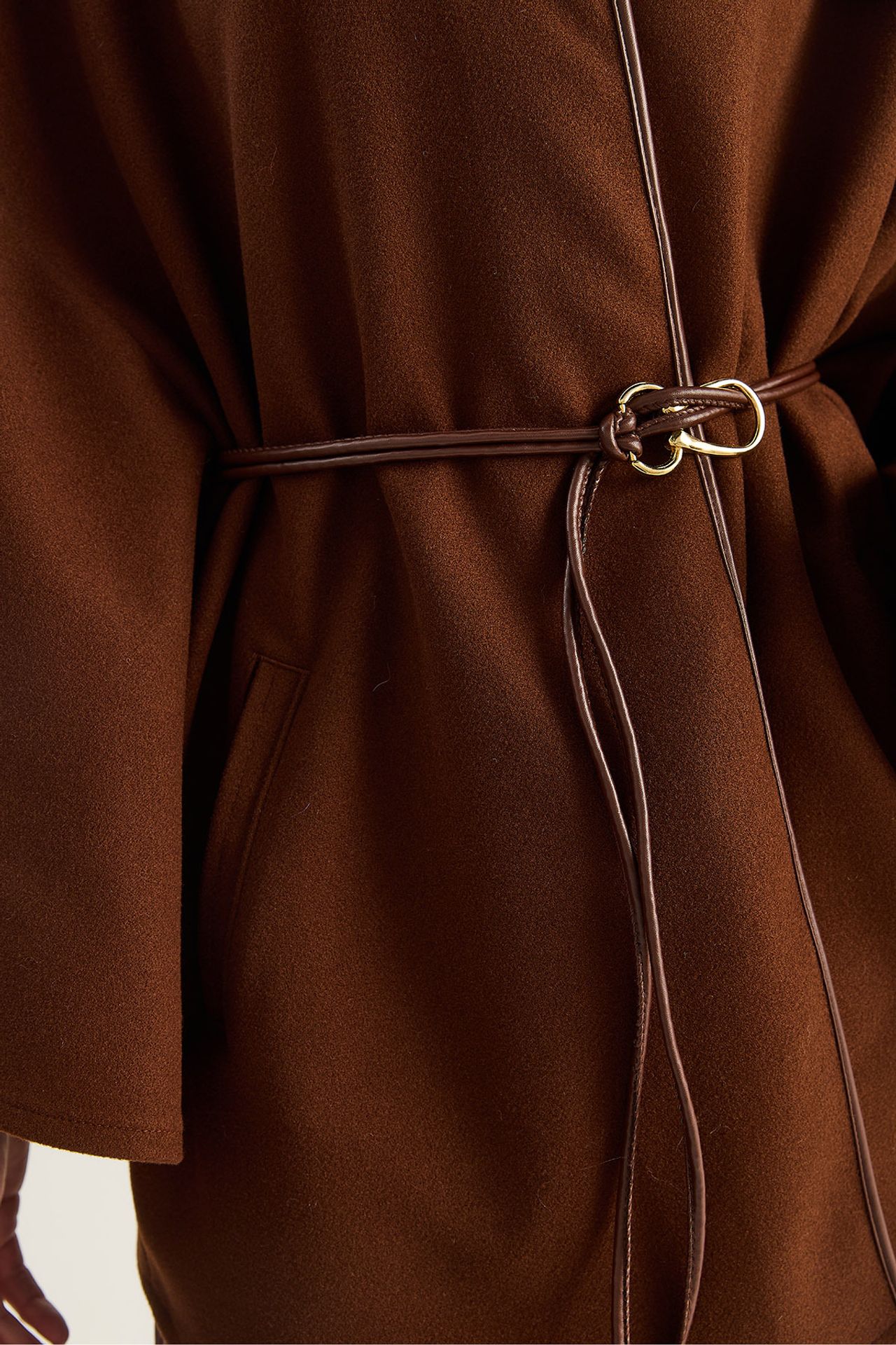 LUCCI Oversized Textured Wool Blend Overcoat with Jacket Collar 6