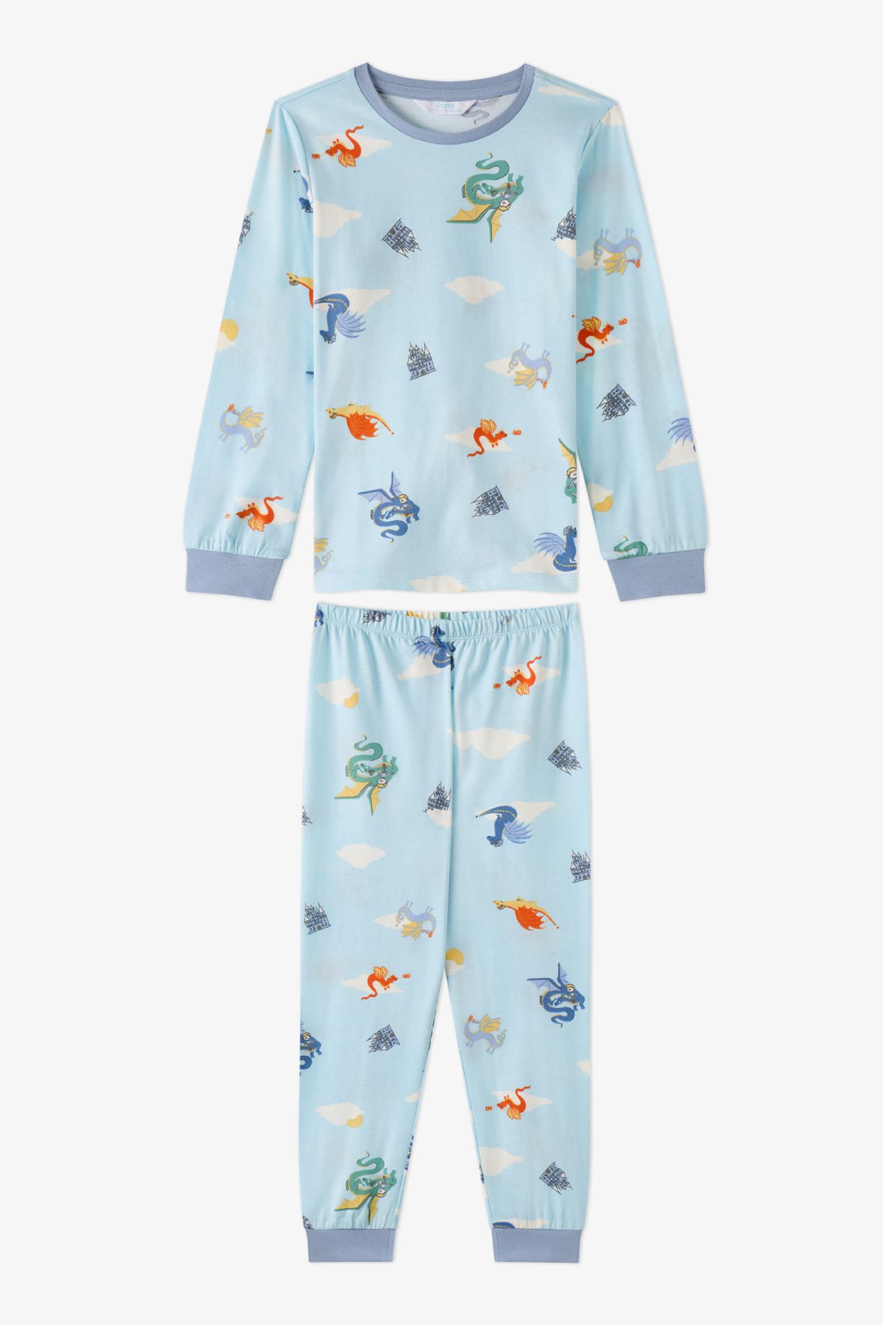 PENTI Boys' Mini Dragon Riders Long Sleeve Pajama Set 2