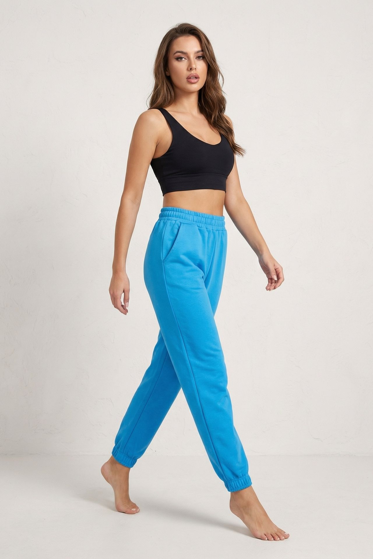 MY FASHION Elastic Waist Jogger Sweatpants 1