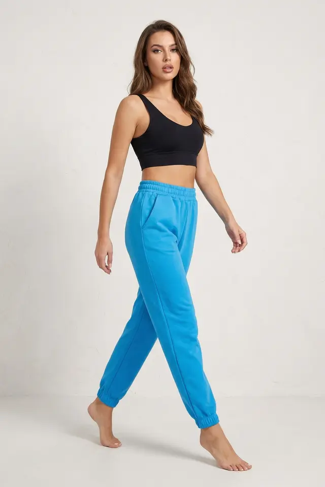 MY FASHION Elastic Waist Jogger Sweatpants