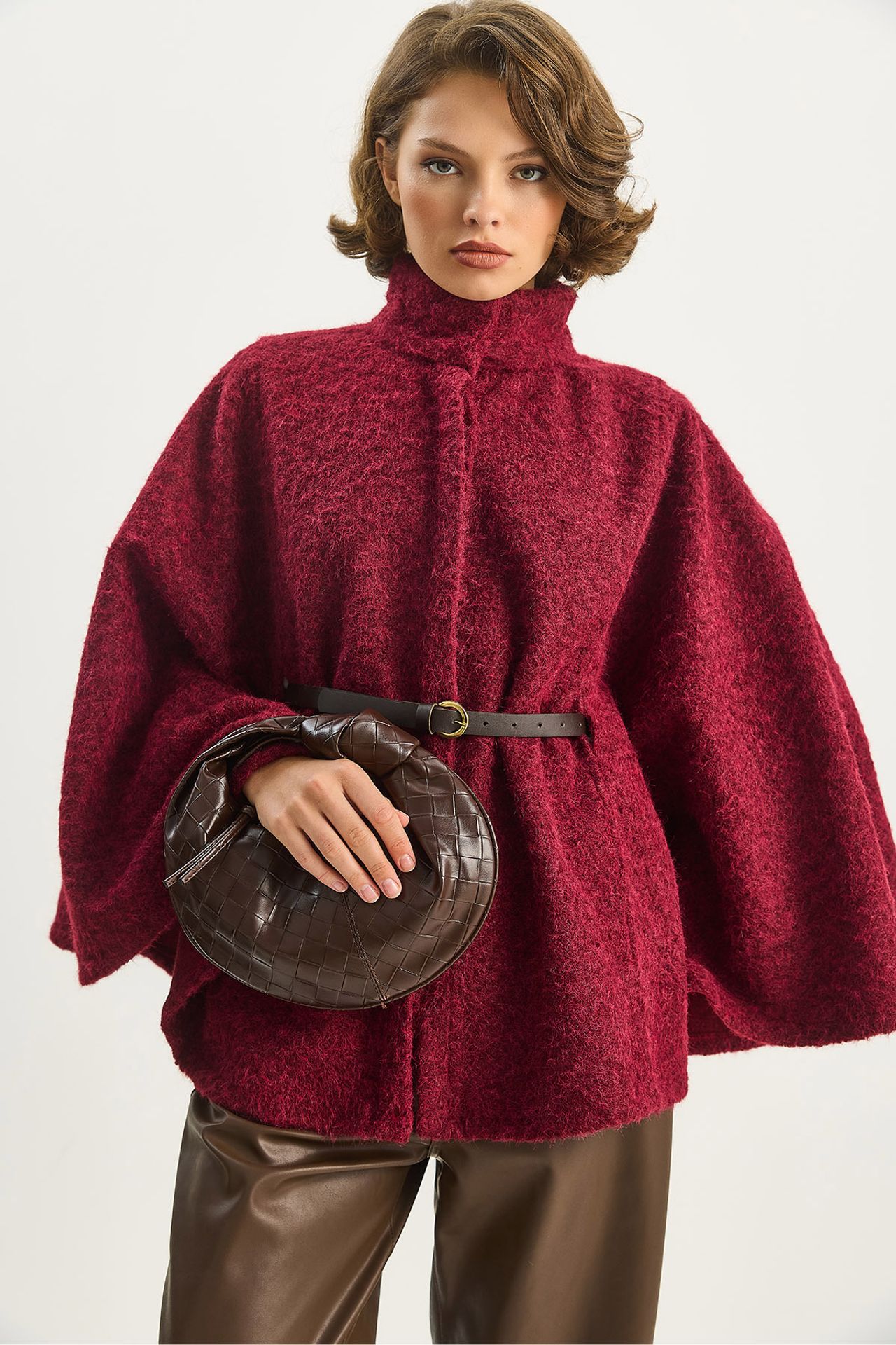 LUCCI Textured Oversized Overcoat with Button Closure 3