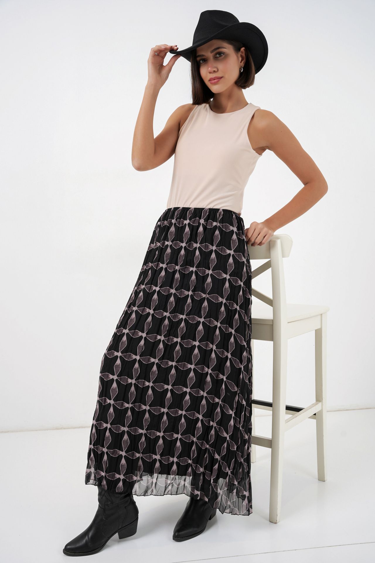 BDART High Waist Geometric Print Maxi Skirt 5