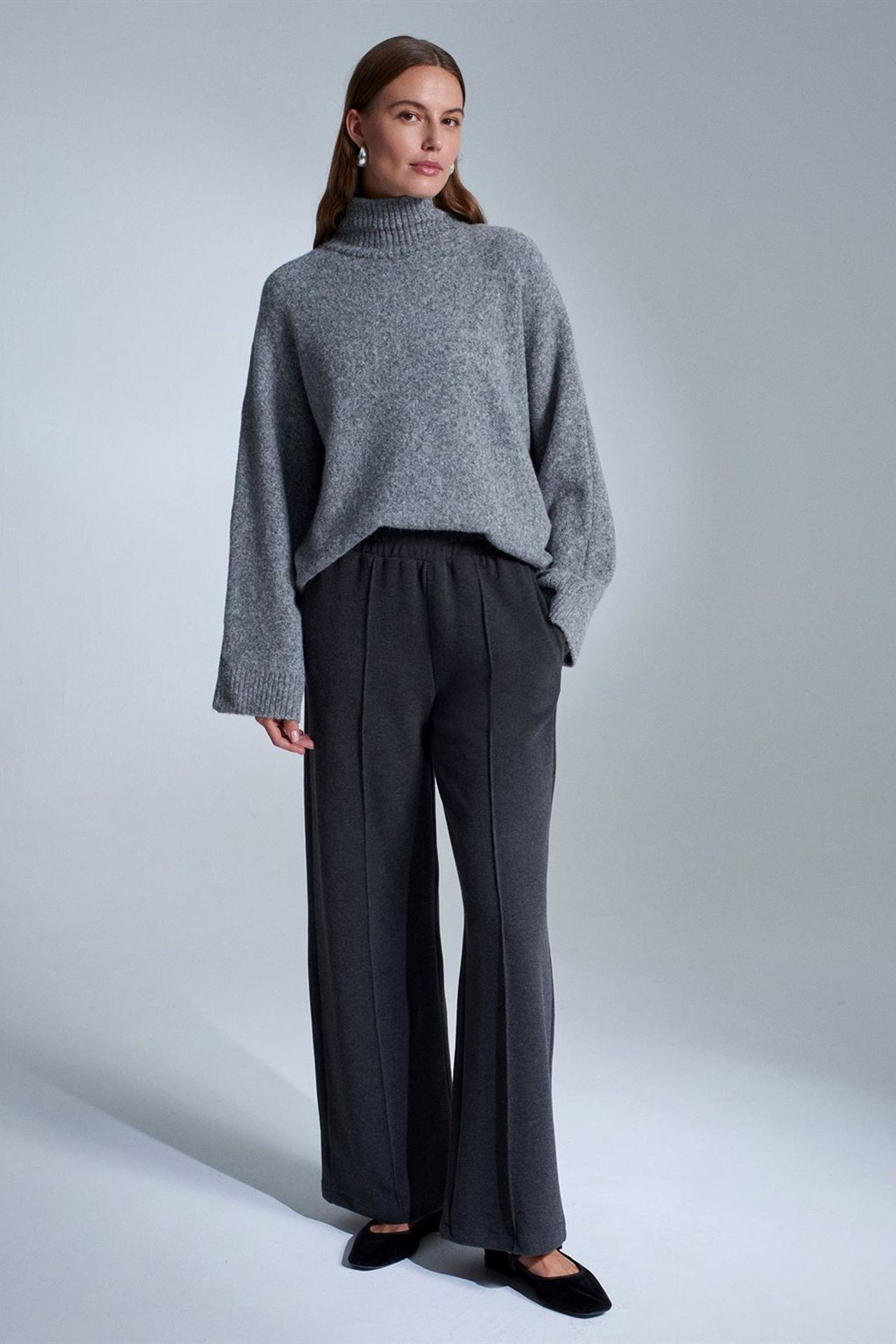 DILVIN Women's Wide-Leg Pull-On Trousers