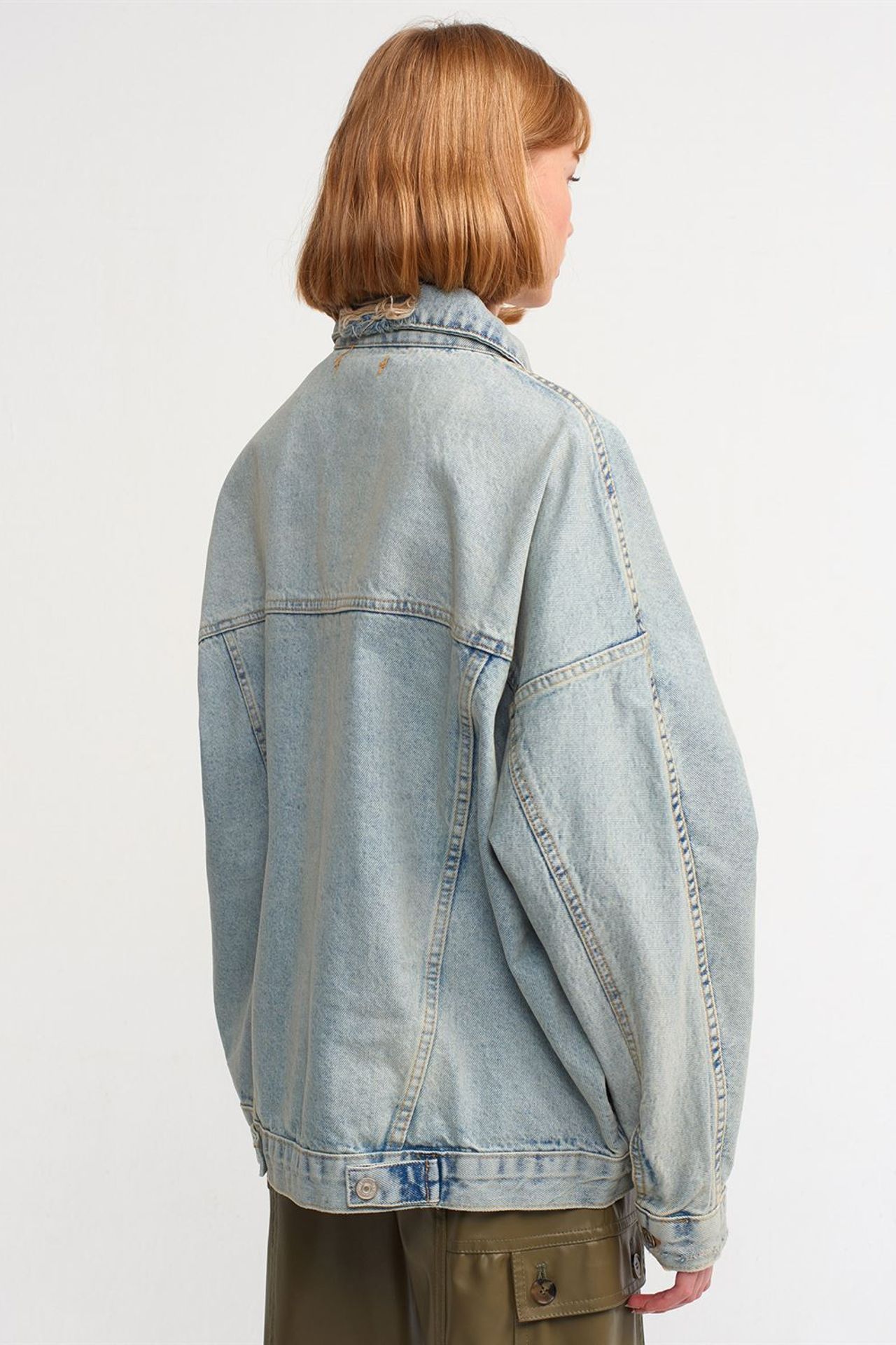 DILVIN Oversized Denim Button Jacket 2