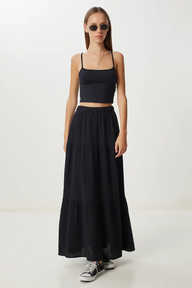 ISTANBUL High Waist A-Line Maxi Skirt