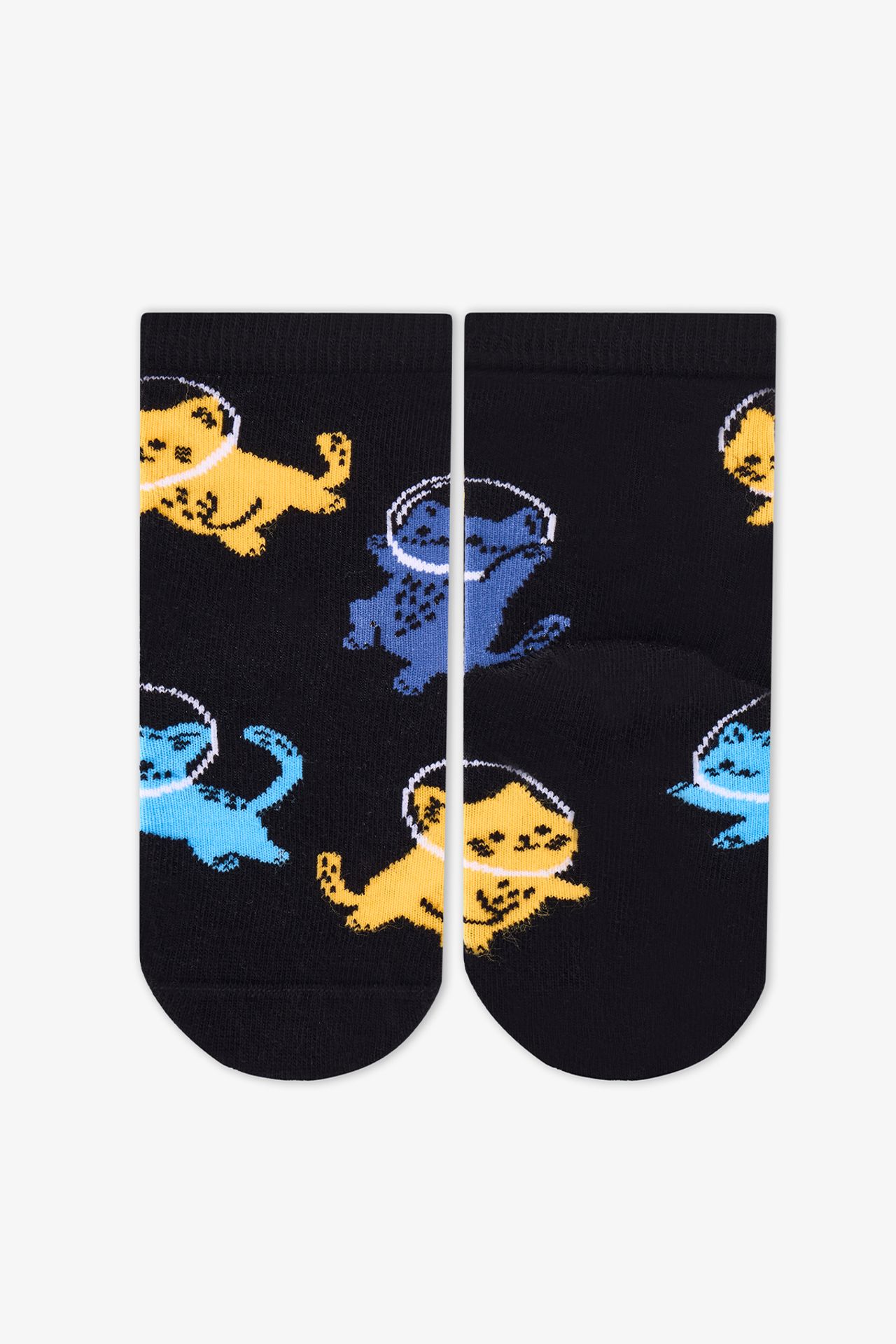 PENTI Boys' Stellar Cats Cat Pattern 2-Pack Ankle Socks 5