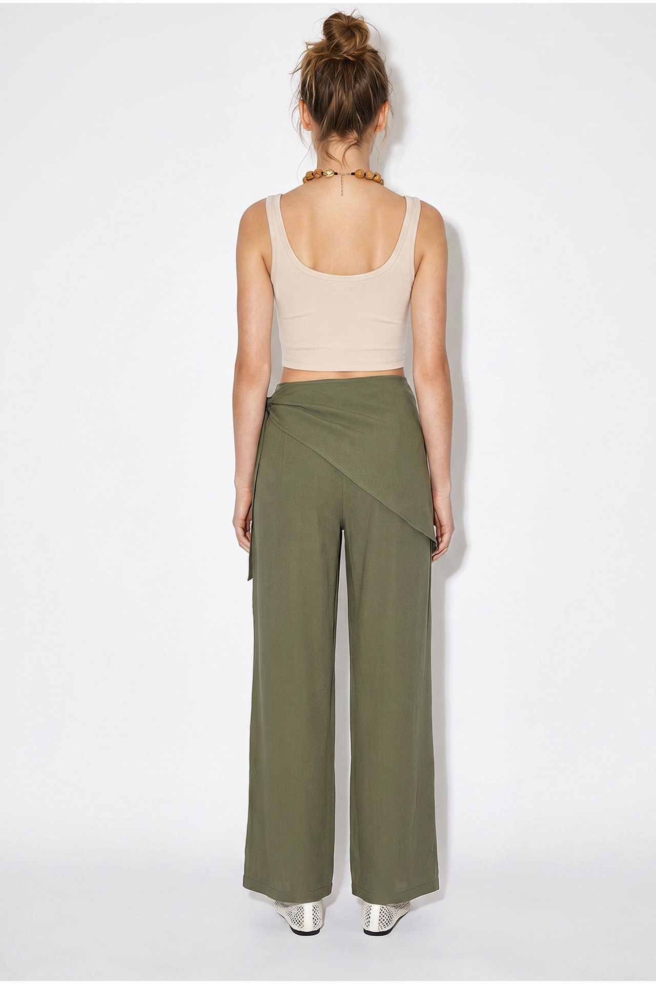 LUCCI High-Waist Wide-Leg Crepe Trousers 5