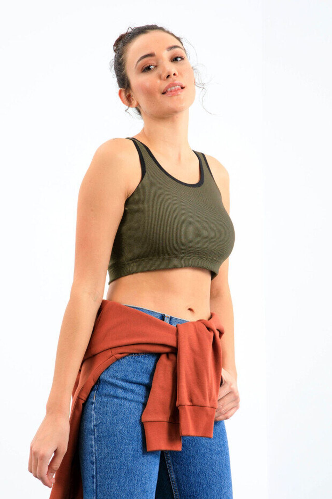 TOMMY Ribbed Cotton Blend Crop Top 4