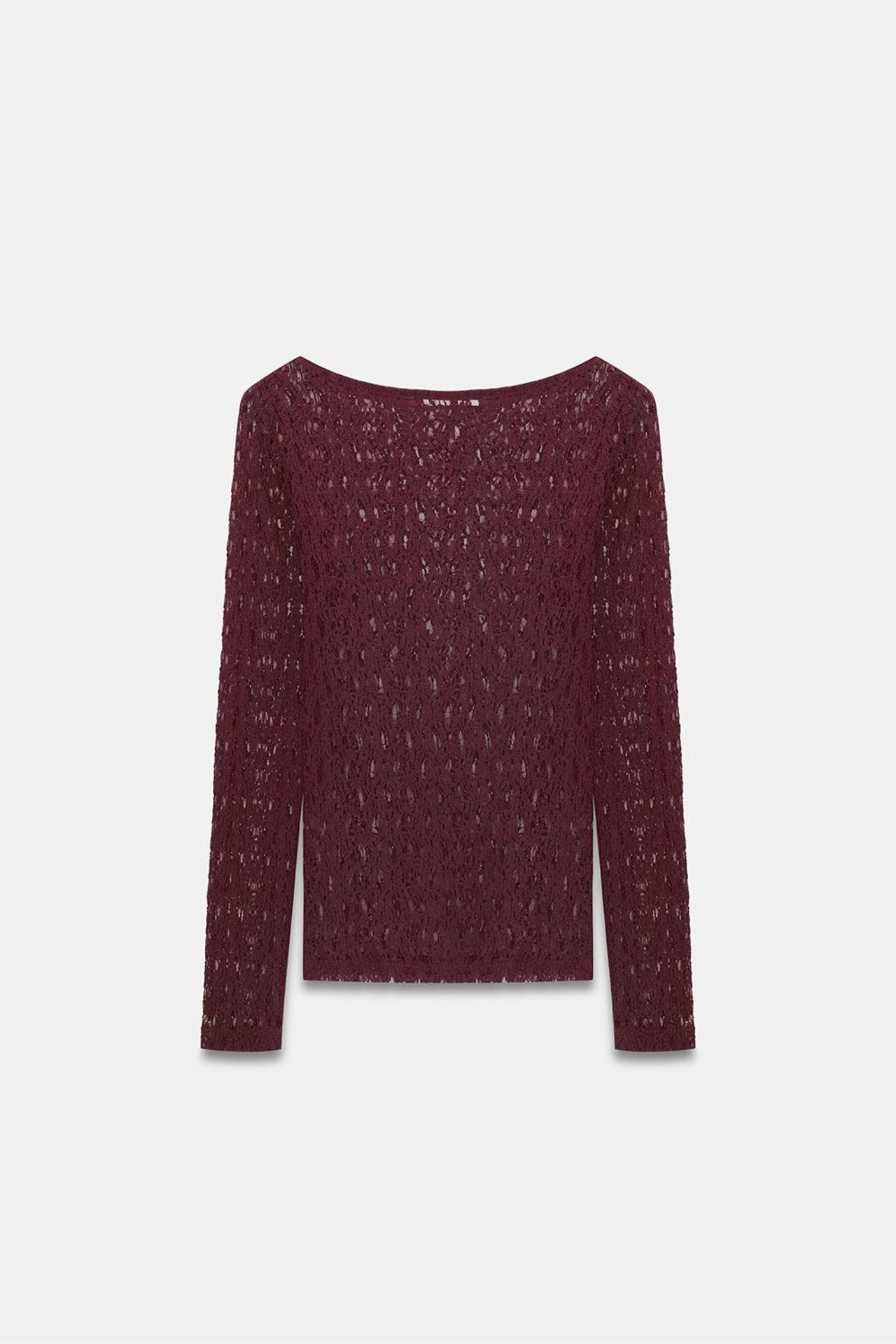 DILVIN Slim Fit Lace Boat Neck Blouse 6