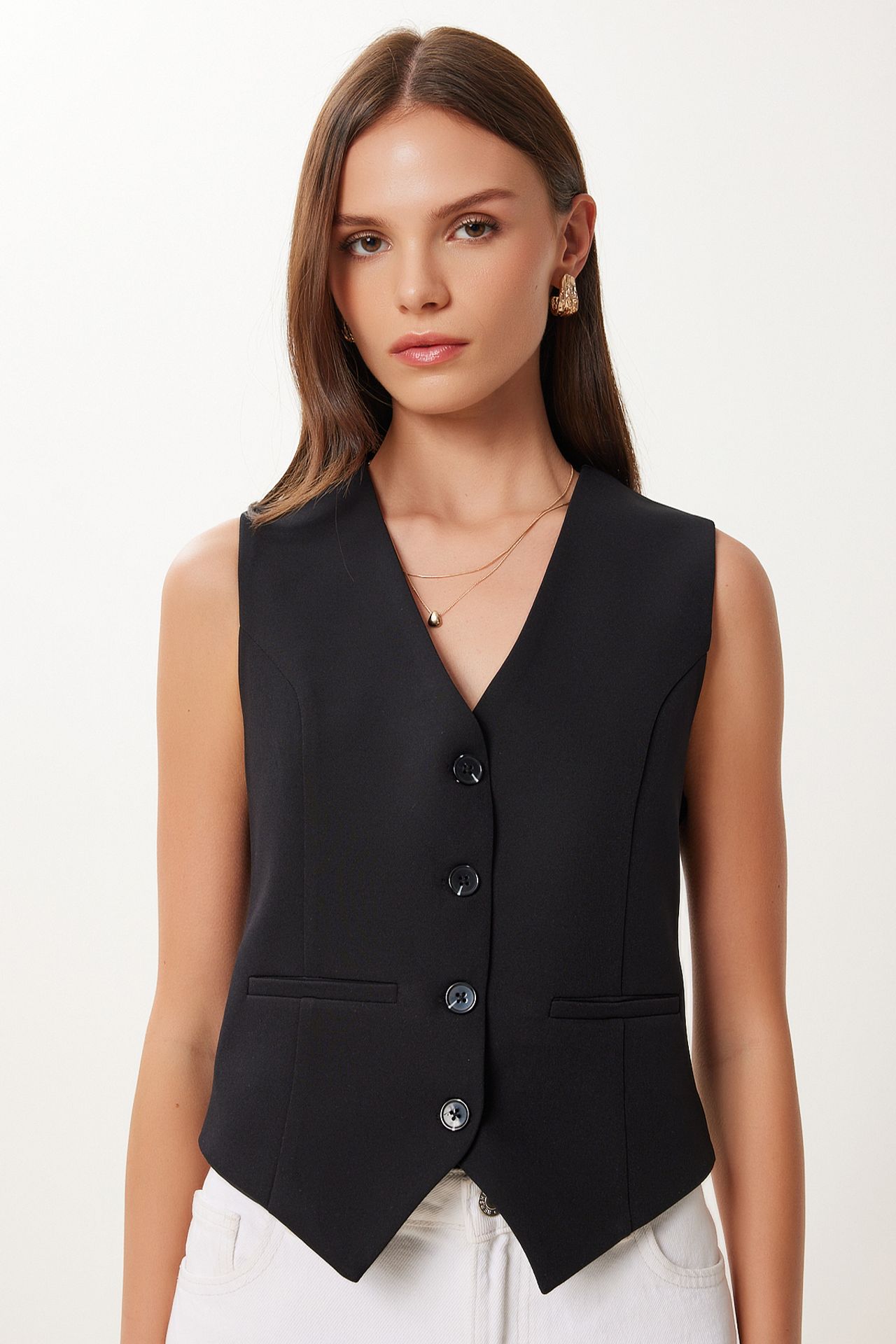 ISTANBUL Crop Button Waistcoat 4