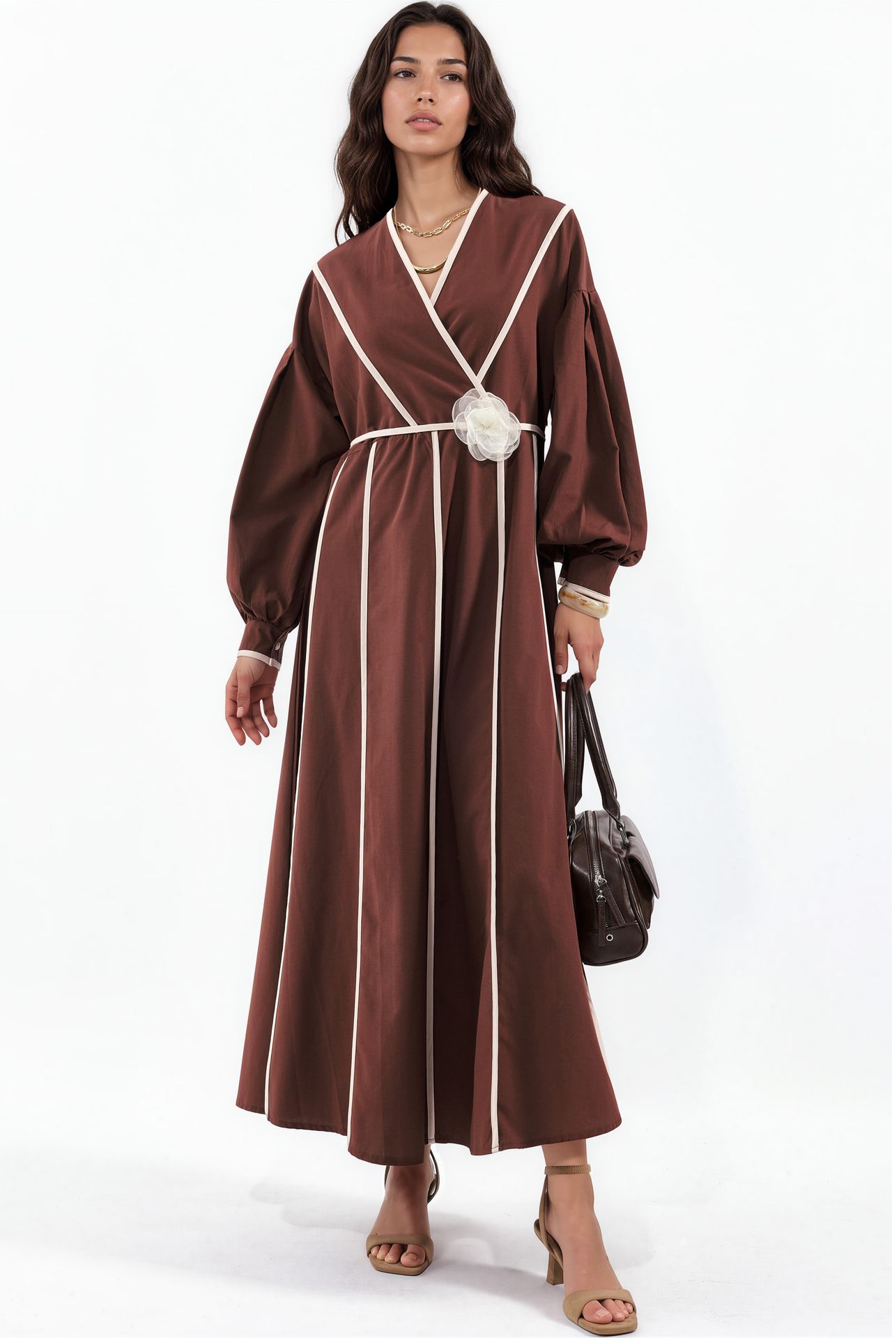 MSN Belted Striped Maxi Dress 1