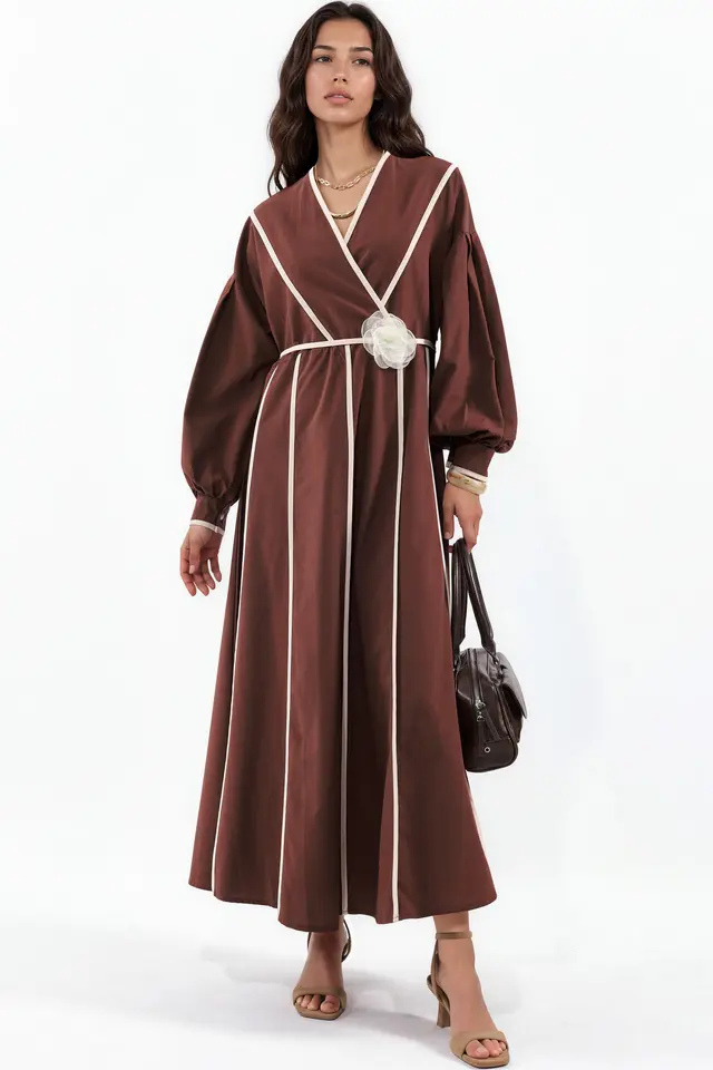 MSN Belted Striped Maxi Dress