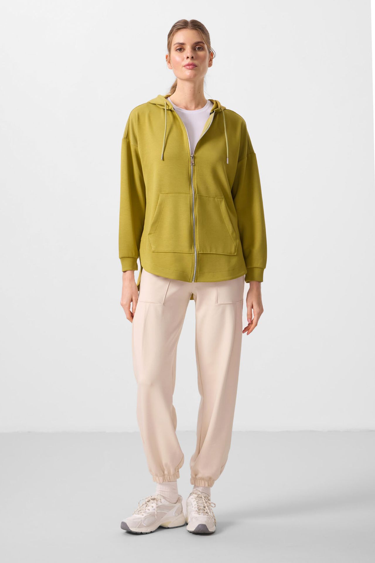 TOMMY Oversized Hooded Long Zip-front Tunic Hoodie 5