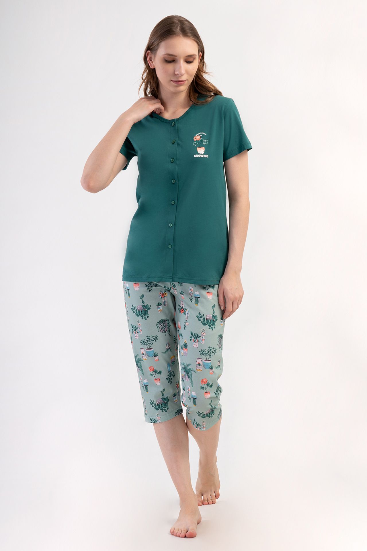 YAKE Bisiklet Yaka Pijama Alt Üst Takım 1