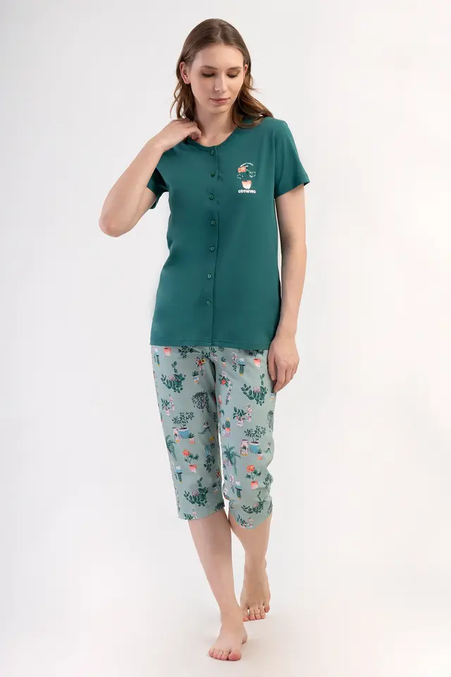YAKE Bisiklet Yaka Pijama Alt Üst Takım