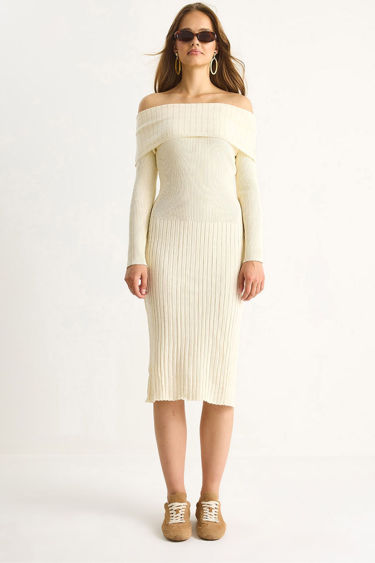 LUCCI Ribbed Midi Dress