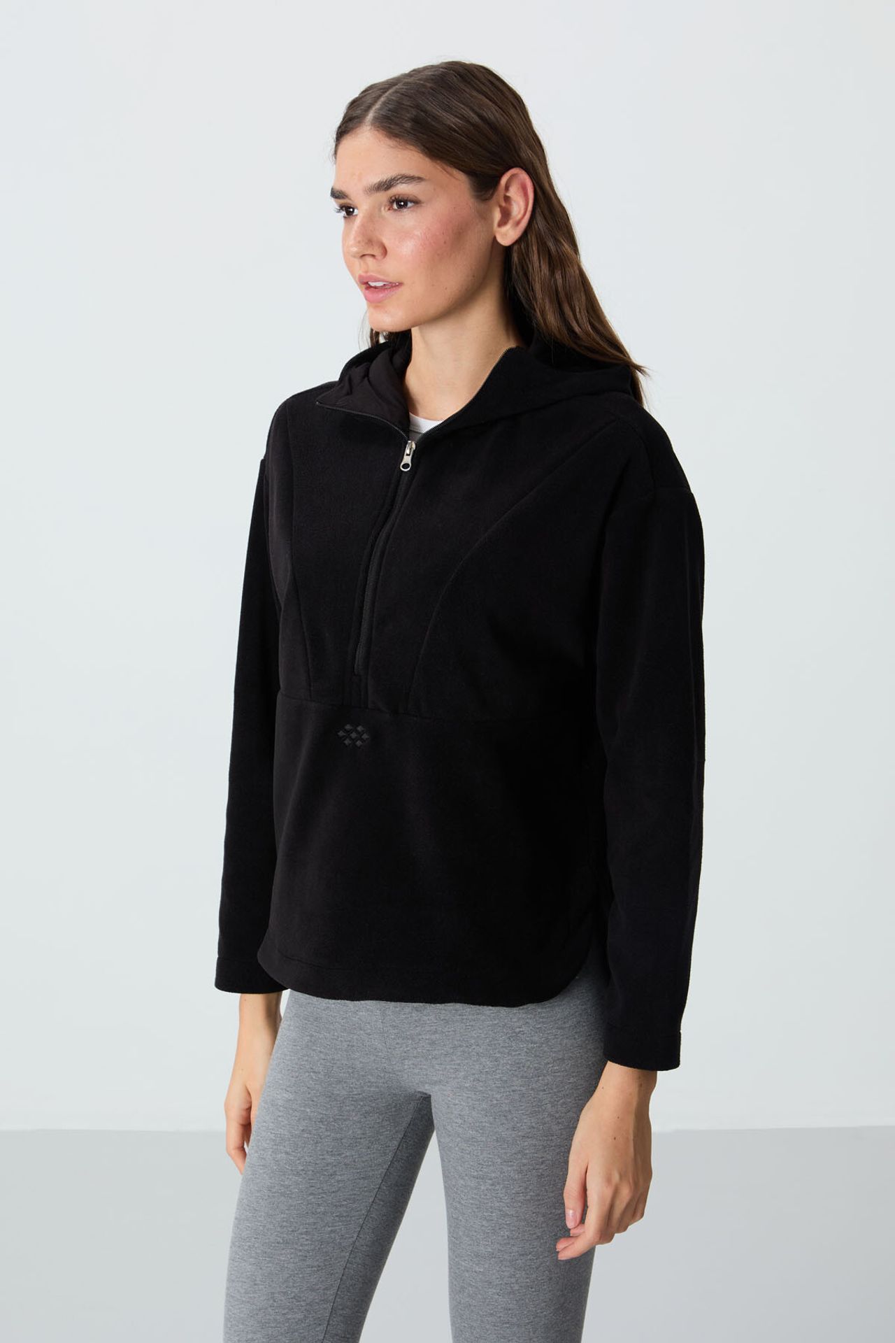 TOMMY Oversized Plush Half-zip Hooded Sweatshirt 4