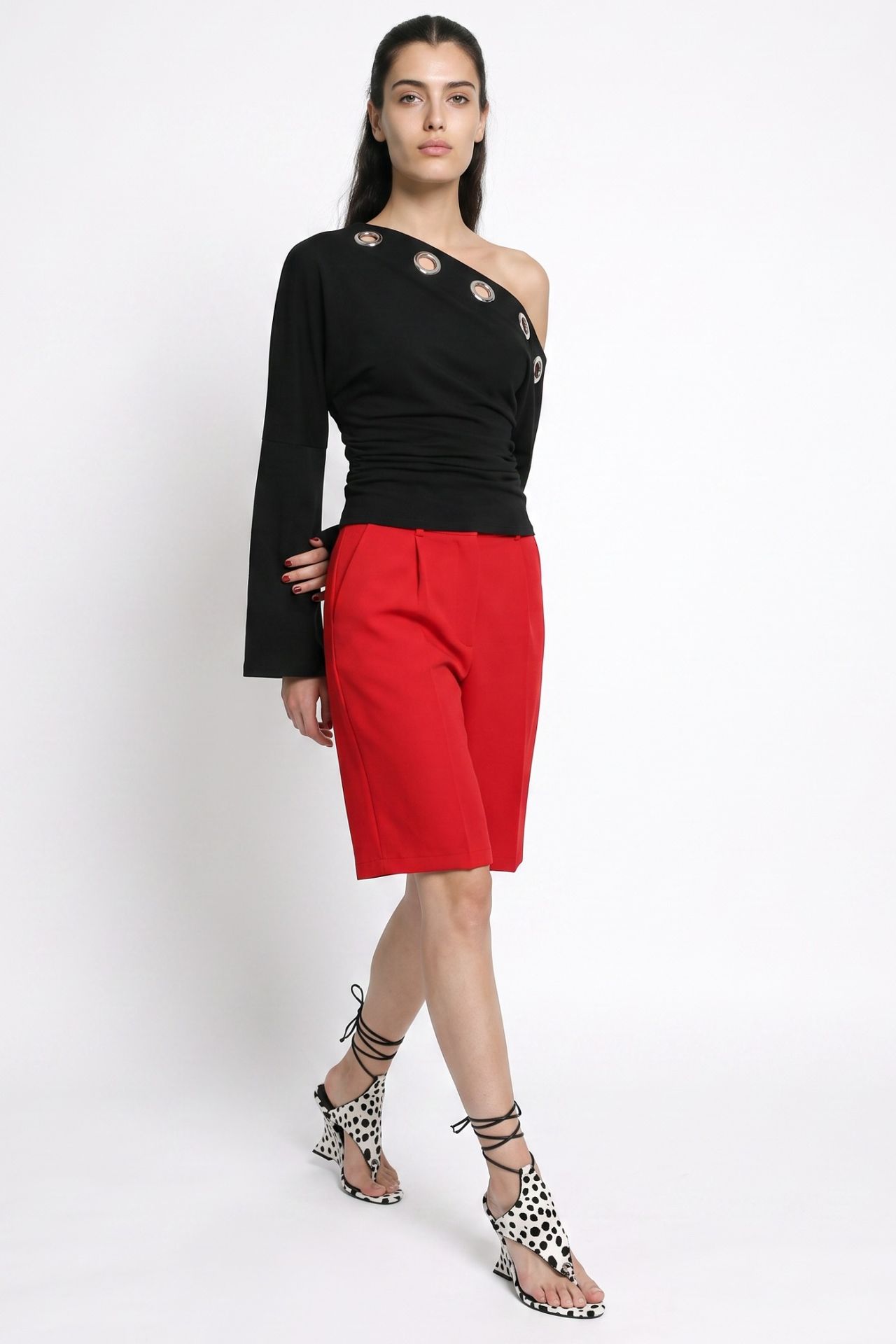 PUCKA High-Waist Wide-Leg Tailored Shorts