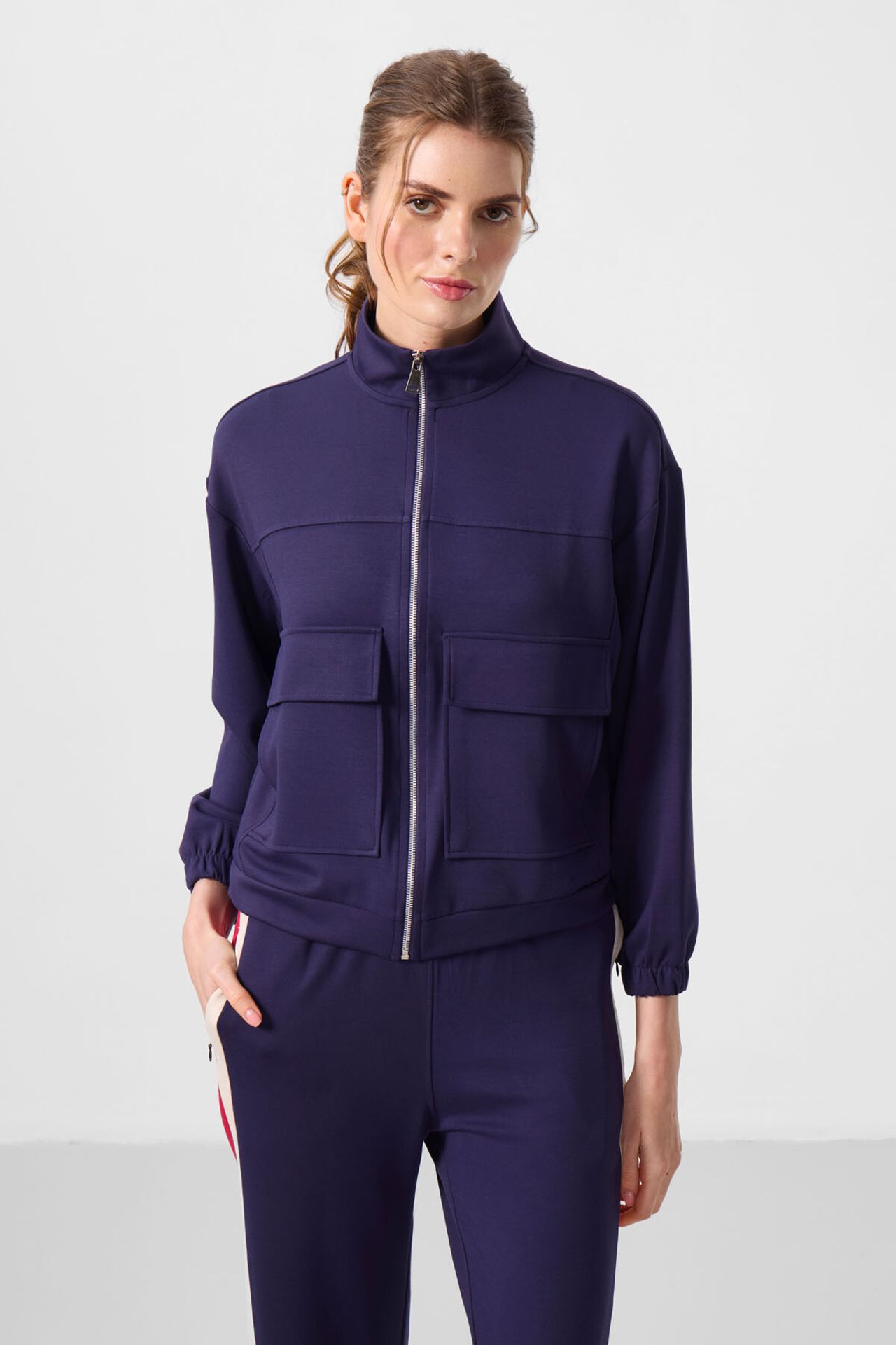TOMMY Oversized Cropped Zip-neck Knit Top 1