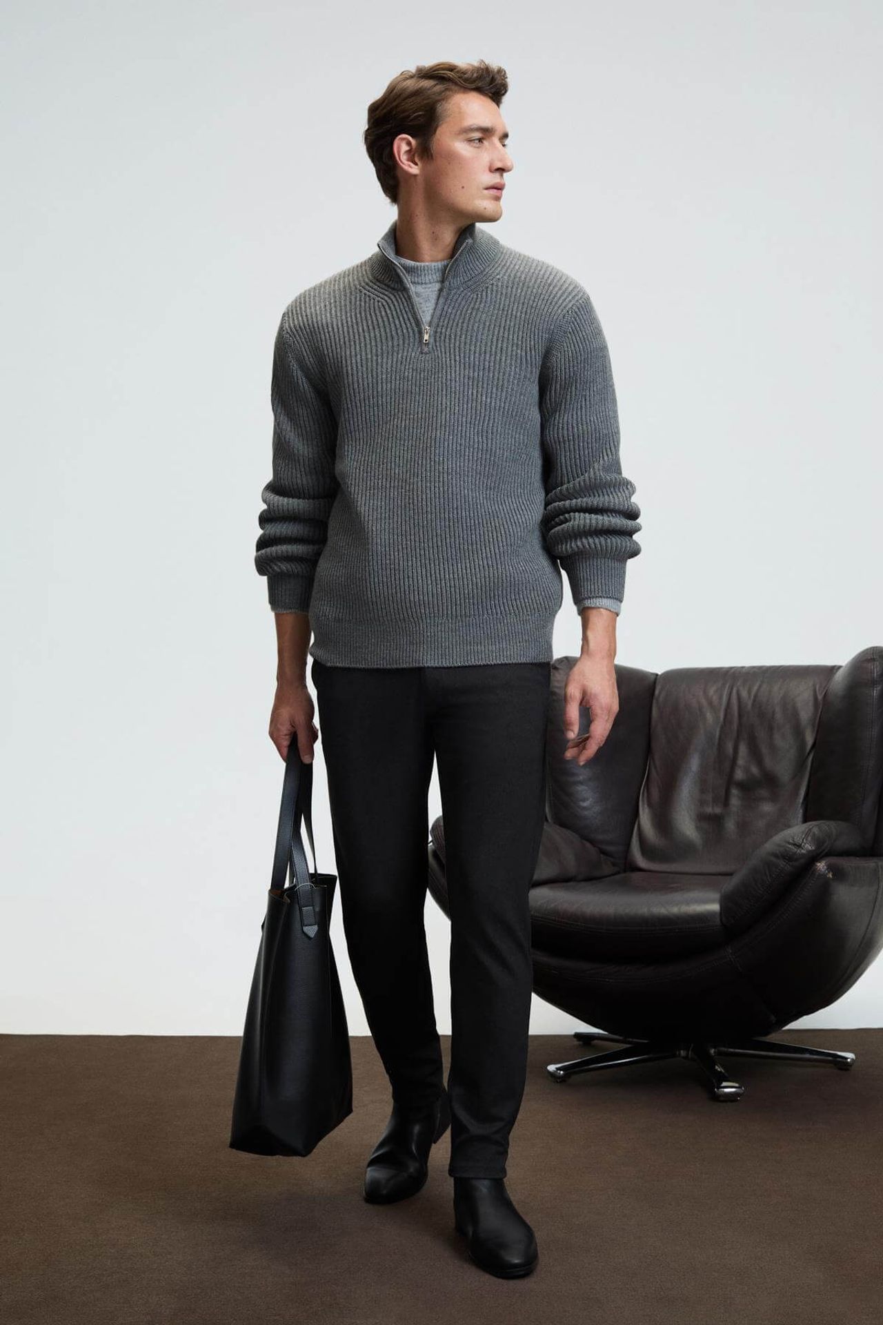 GRIMELANGE Zipper Collar Knit Jumper 2