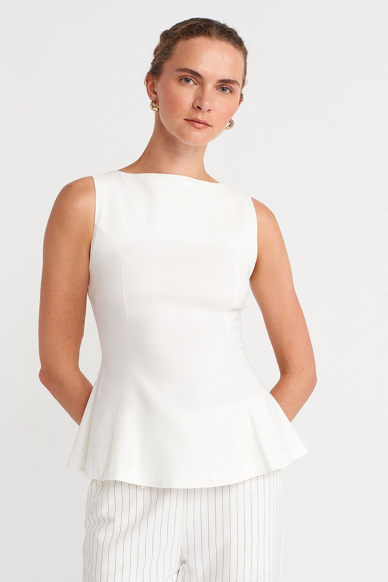 DILVIN Fitted Seamless Peplum Top 1