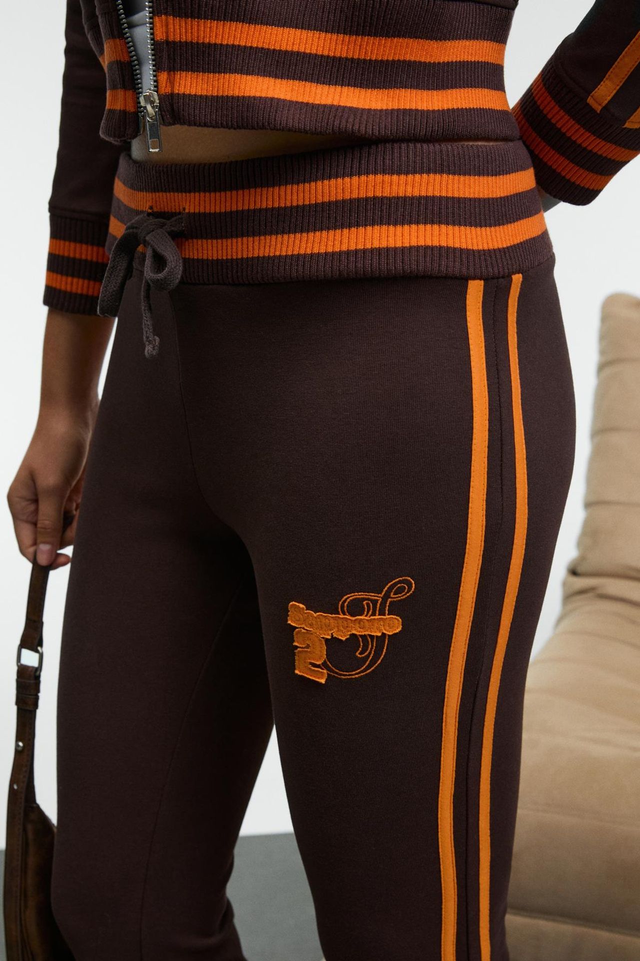 GRIMELANGE Striped Flare Leg Sweatpants 4