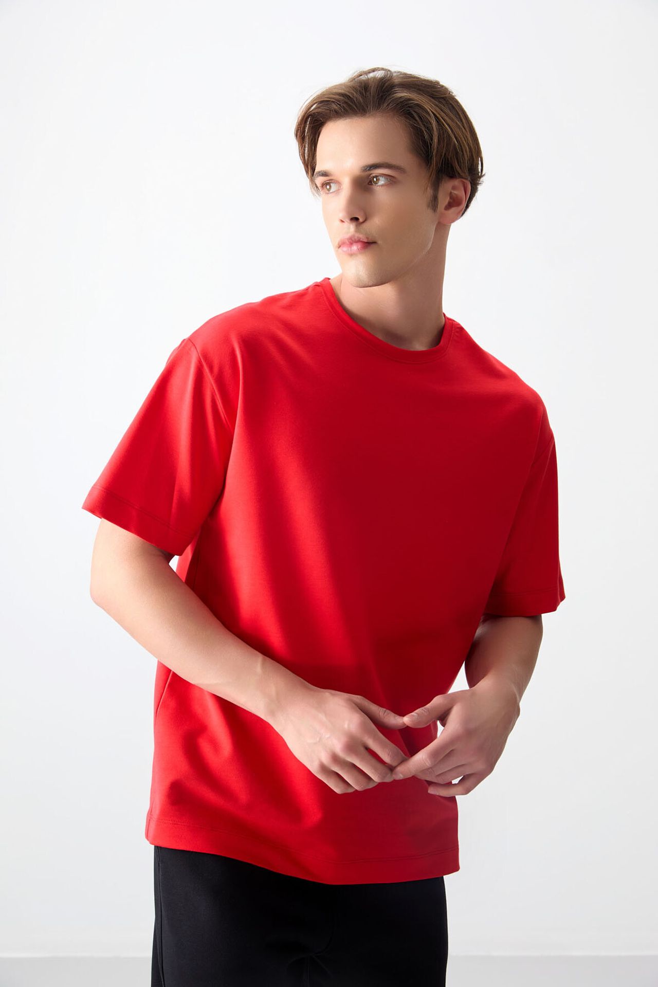 TOMMY Oversized Cotton Blend Crew Neck T-Shirt 5