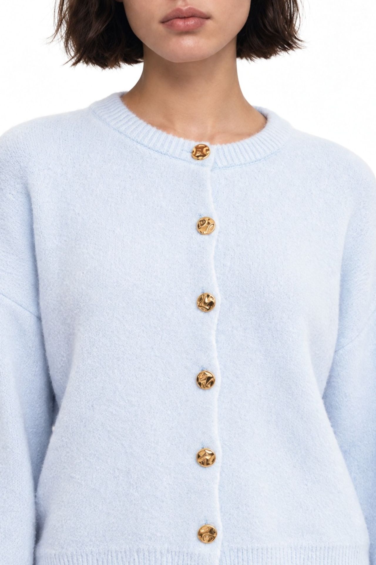 Mixray Buttoned Ribbed Knit Cardigan 4