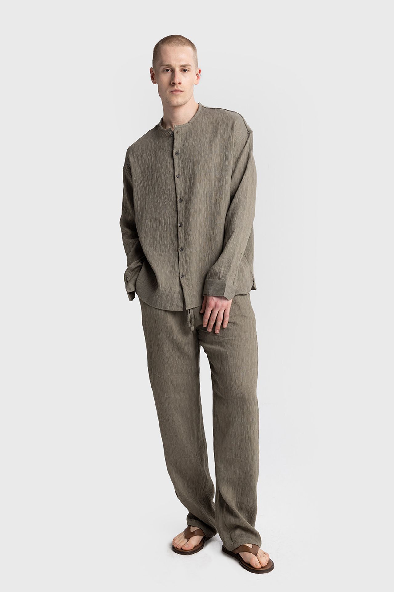 GIESTO Textured Long Sleeve Crew Neck Shirt 4