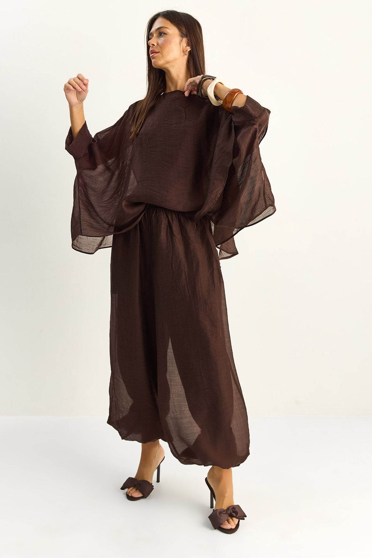 LUCCI High Waist Wide Leg Two-Piece Co-ord Set 1
