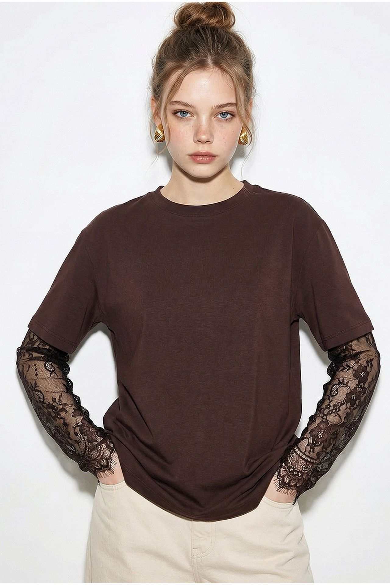 LUCCI Women's Oversized Crew Neck T-Shirt 4