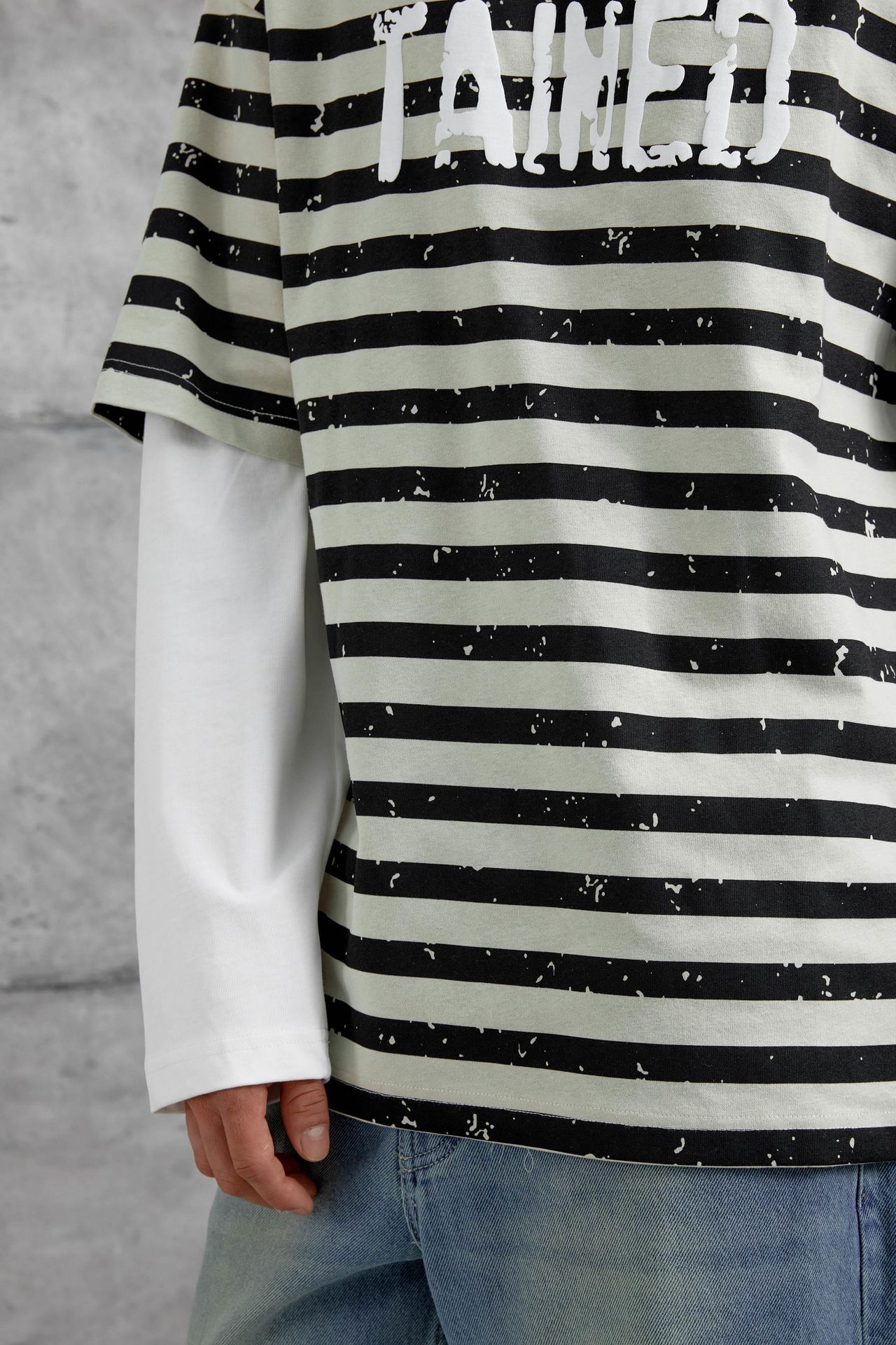 NOMARC Bol Çizgili Bisiklet Yaka Sweatshirt 4