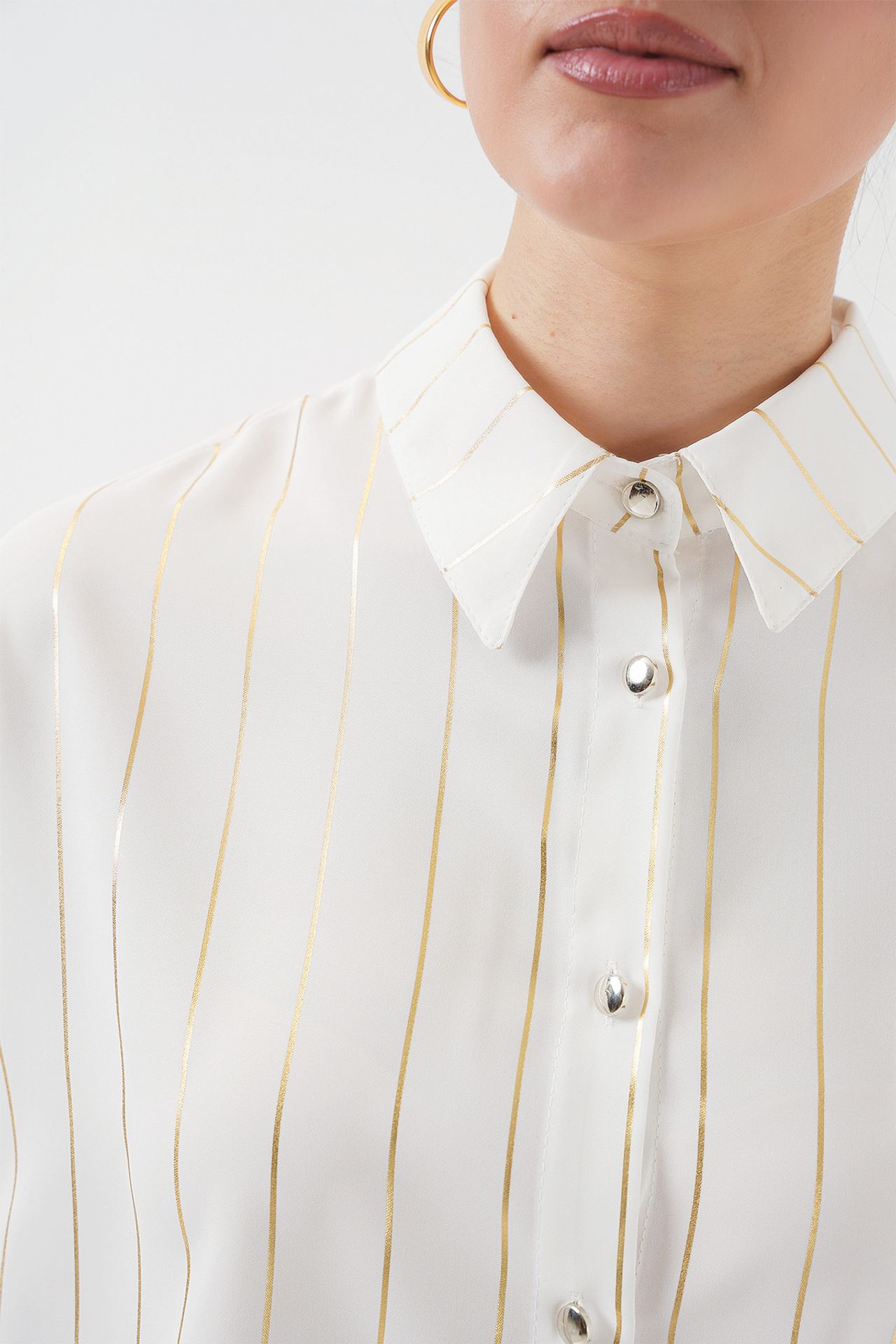 BDART Loose Fit Striped Poplin Shirt with Button Closure 5