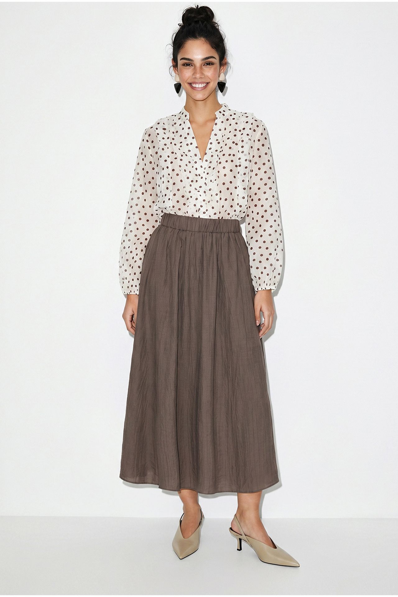 LUCCI High Waist A-Line Maxi Skirt with Pockets 2