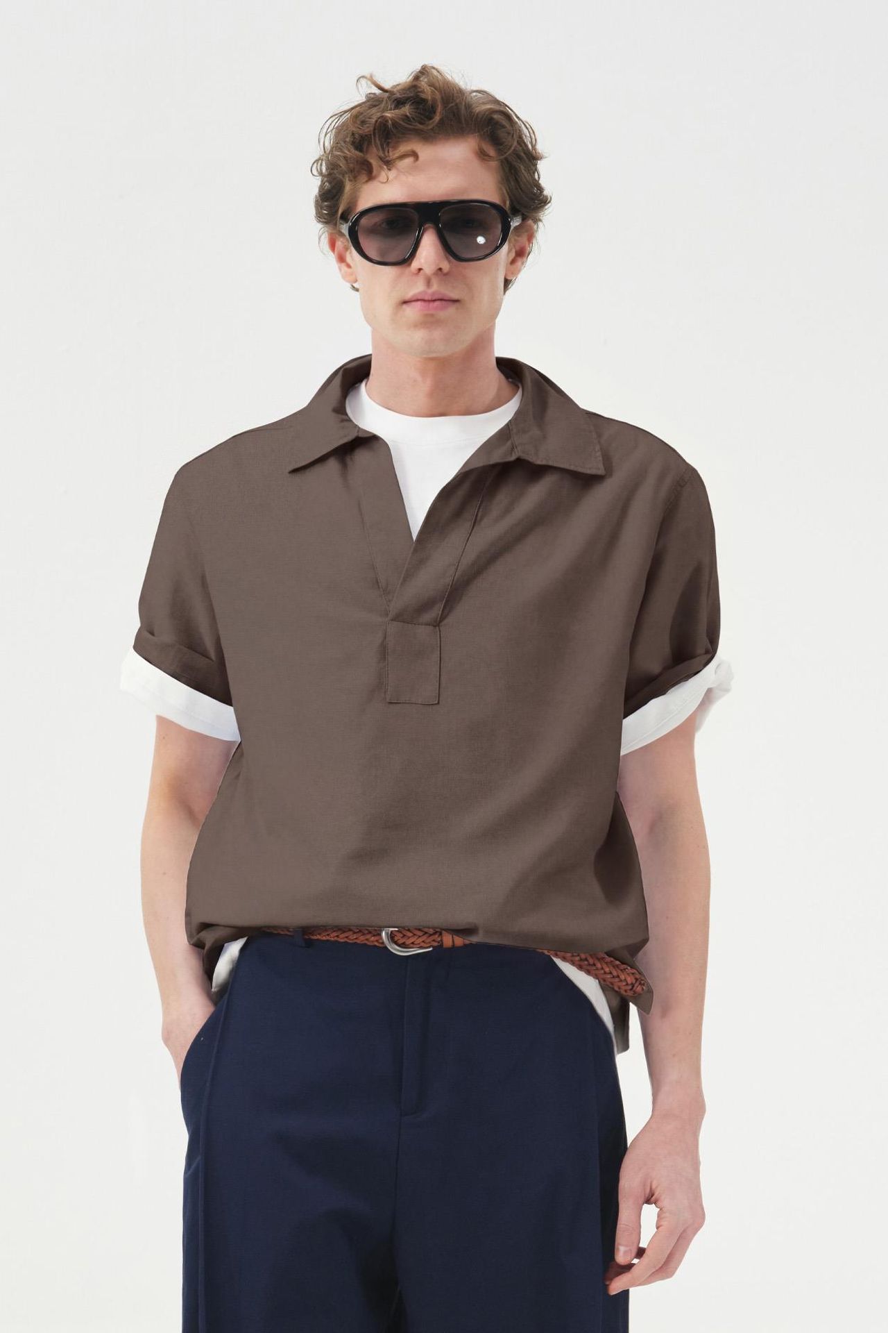 GIESTO Relaxed Fit Short Sleeve Poplin Shirt 3