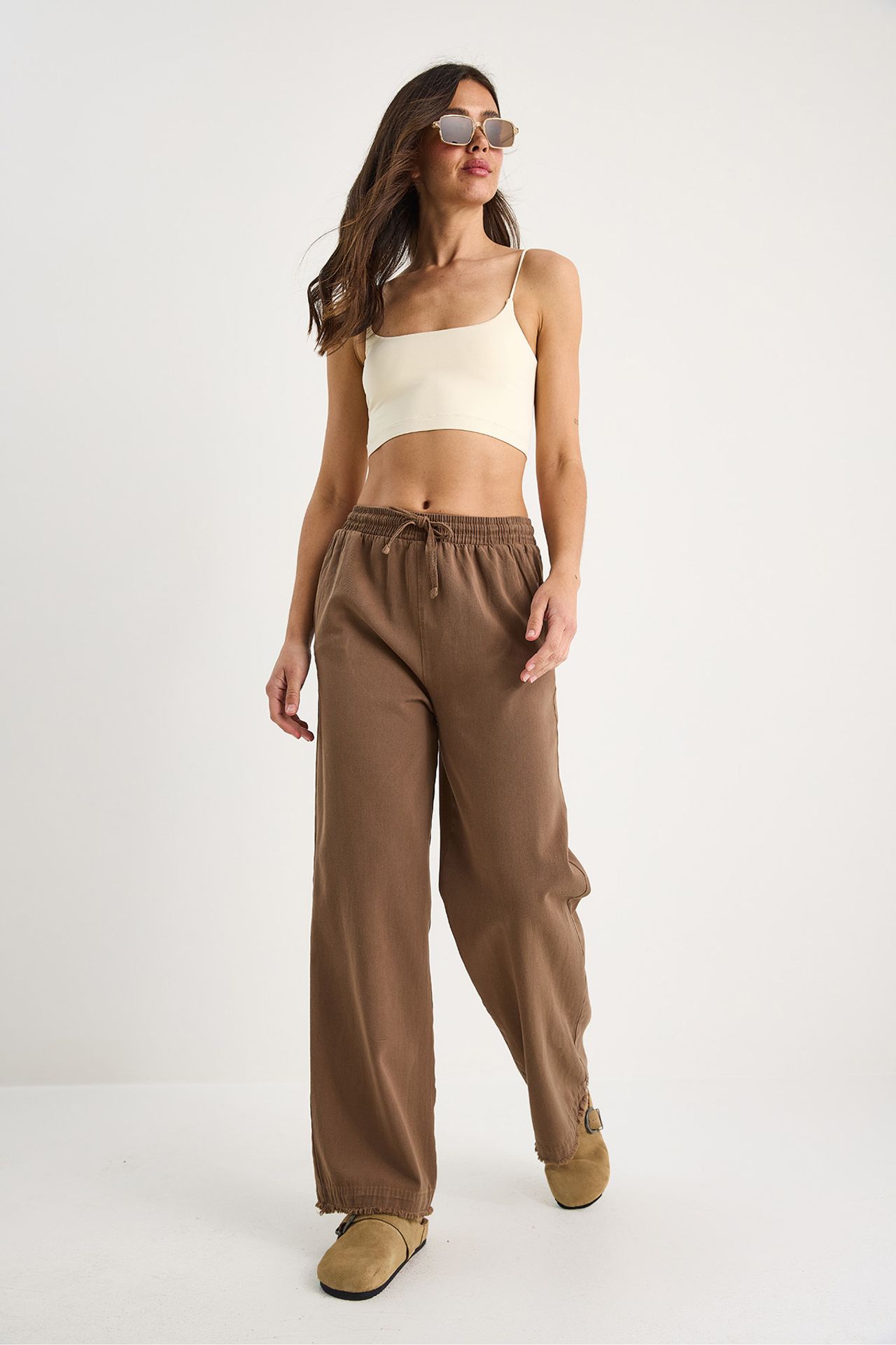 LUCCI Elastic Waist Straight Leg Pants 2