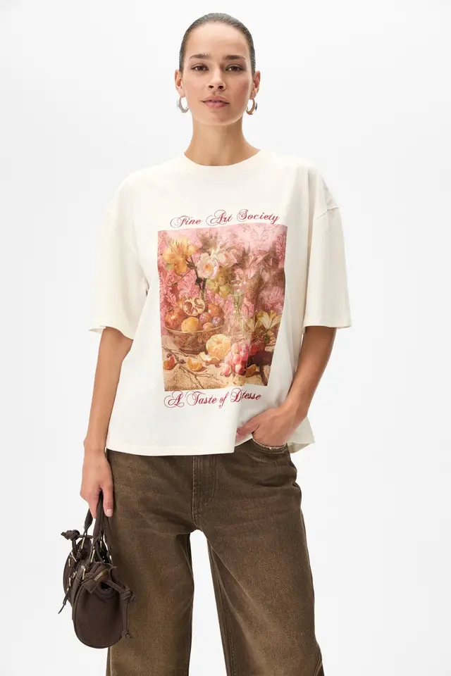 GRIMELANGE Printed Crew Neck T-Shirt