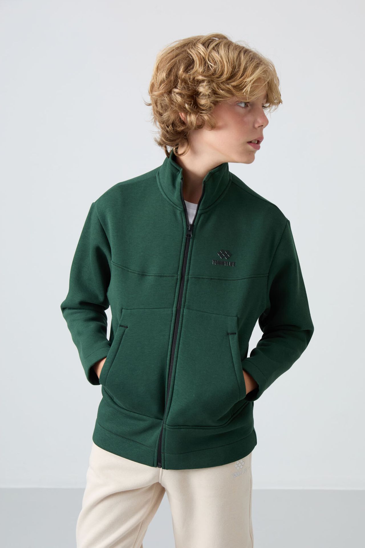 TOMMY Youth Zip Collar Pocket Sweatshirt 2