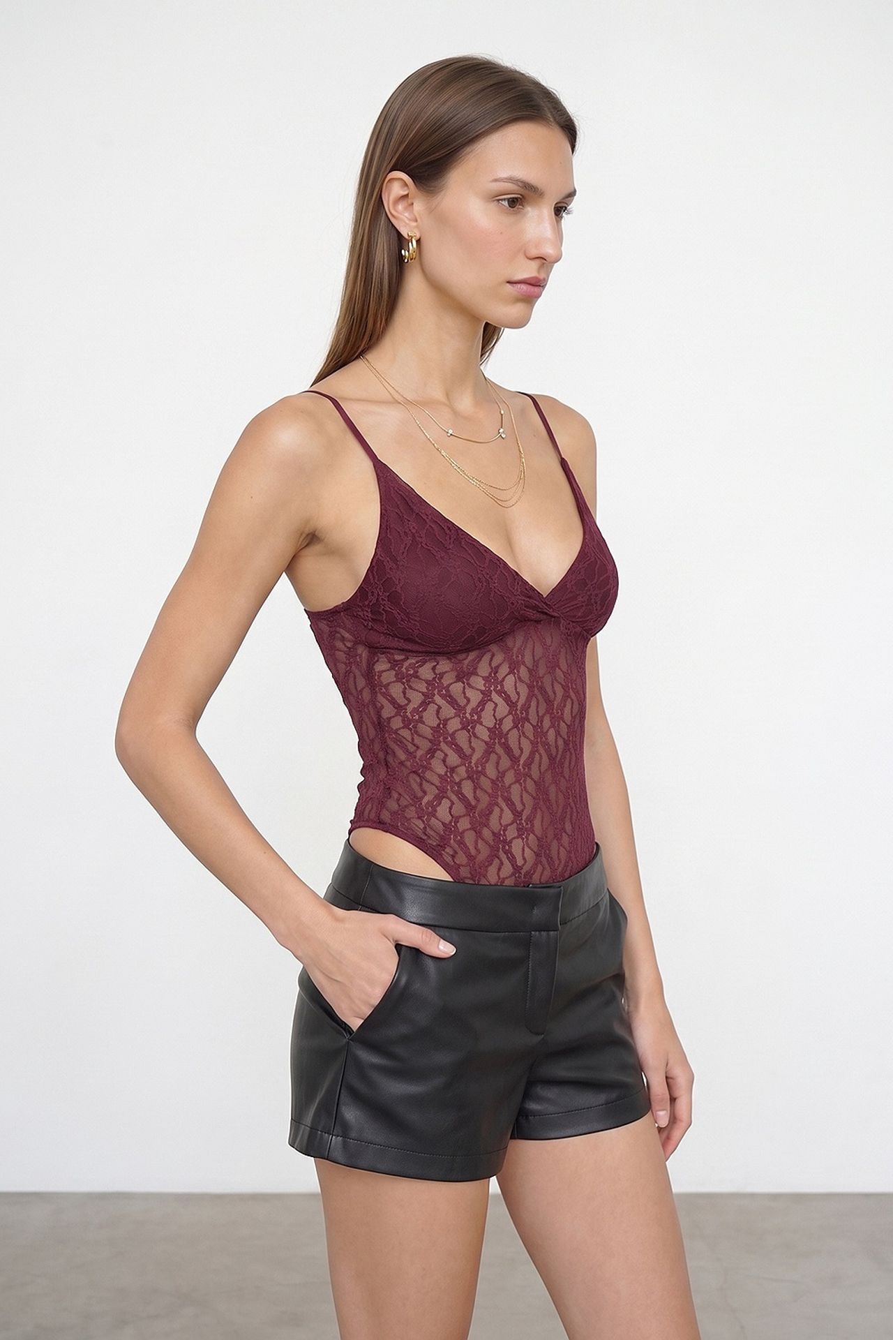 DILVIN Dantelli Kolsuz Body Bluz 3