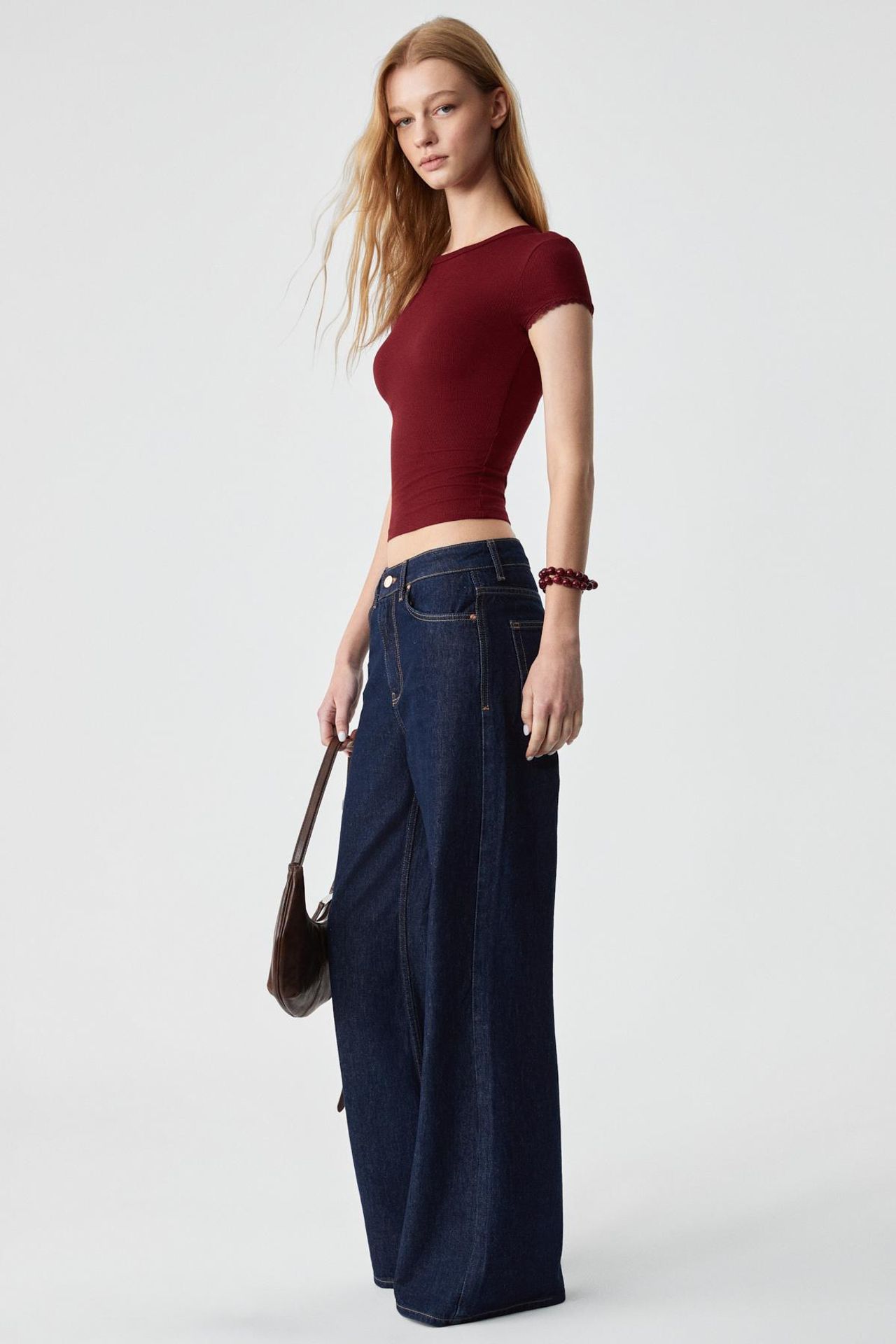 GRIMELANGE Crop Slim Fit Crew Neck T-Shirt 4