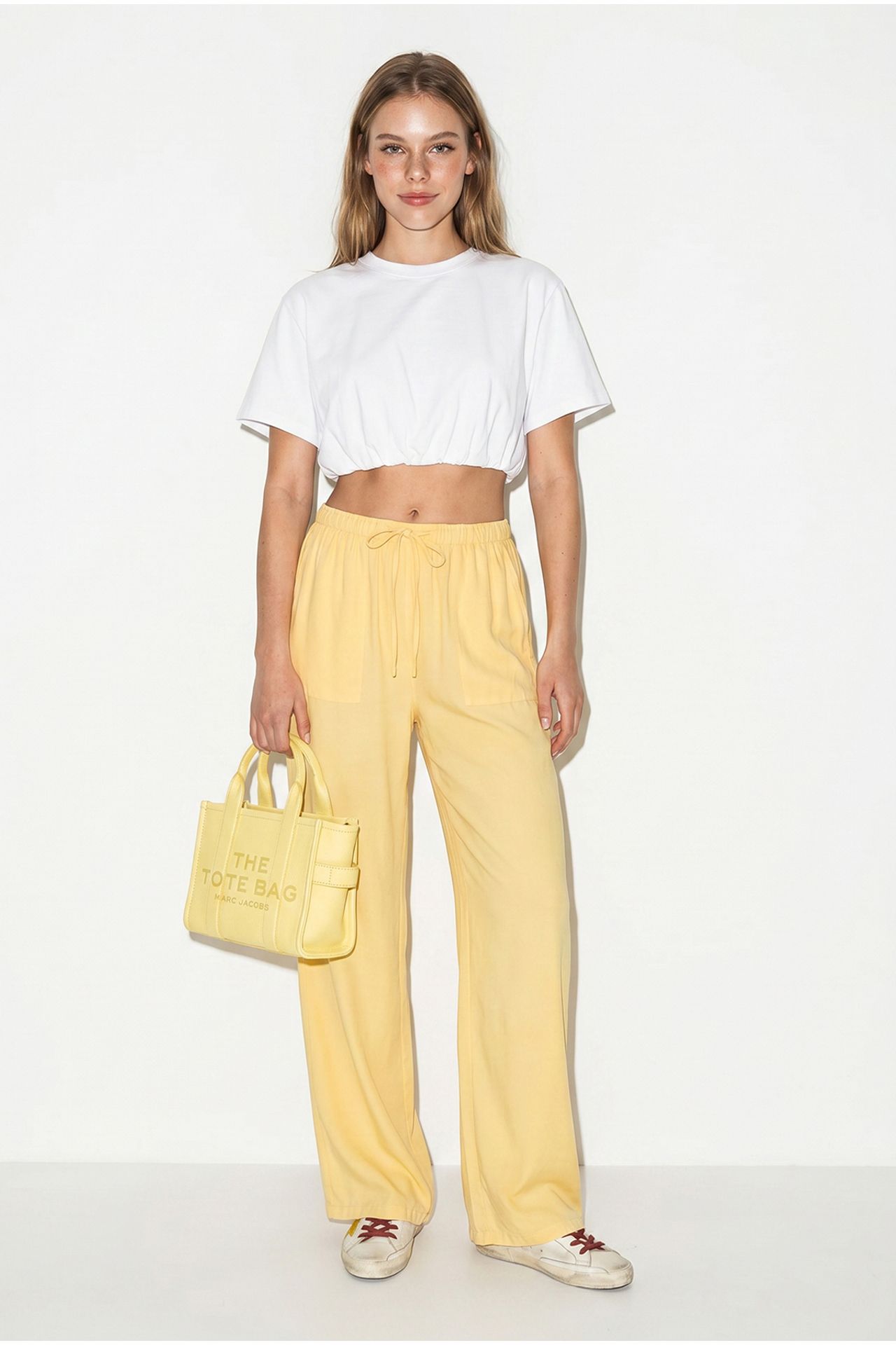 LUCCI Wide-leg Cotton Trousers With Drawstring Waist 3