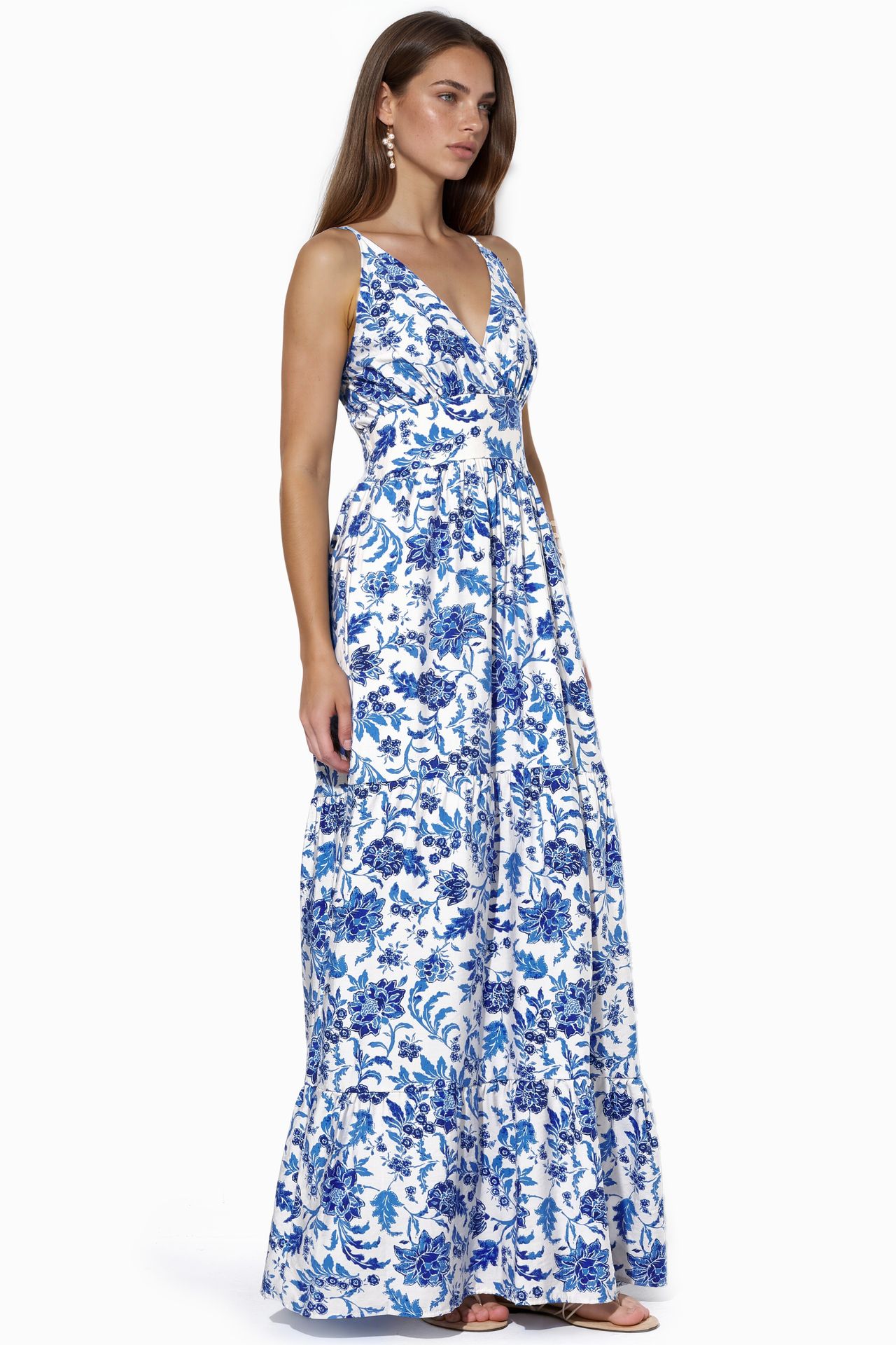 BUSEM Floral Satin Pleated Maxi Dress 2